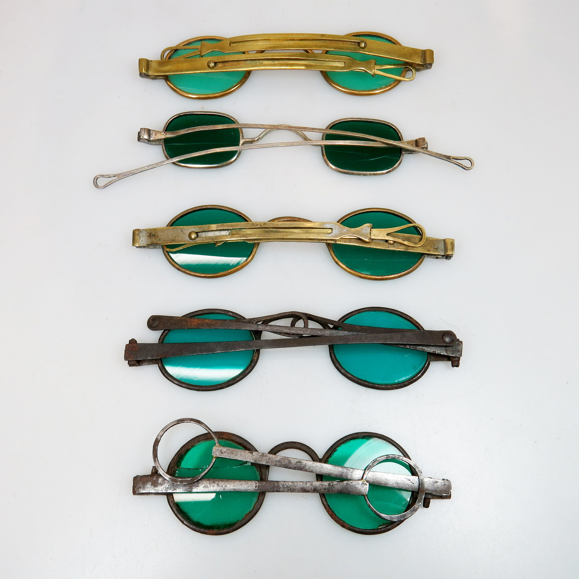 5 Pairs Of 18th & 19th Century Steel And Brass Framed Spectacles
