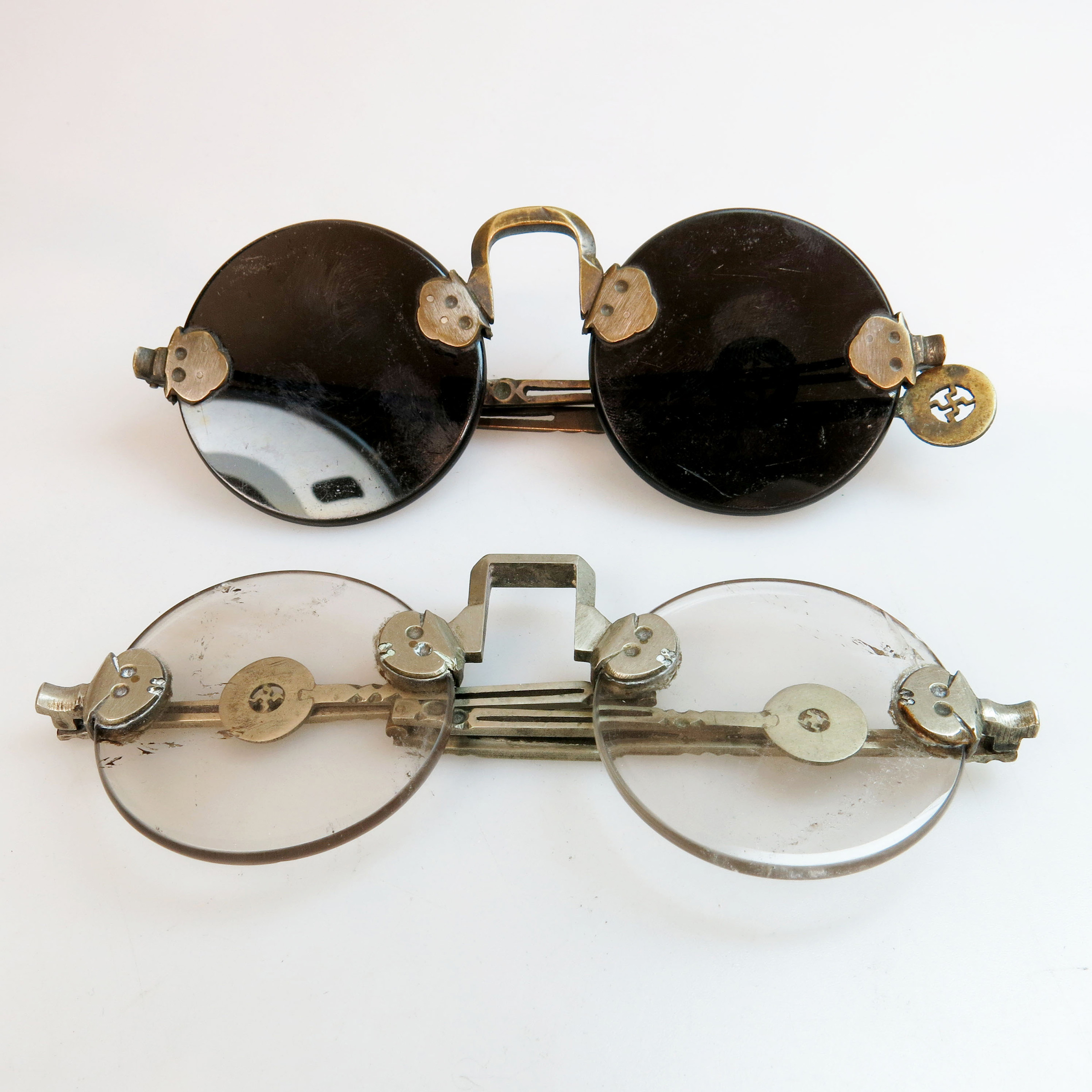 2 Pairs Of 19th Century Chinese Frameless Spectacles