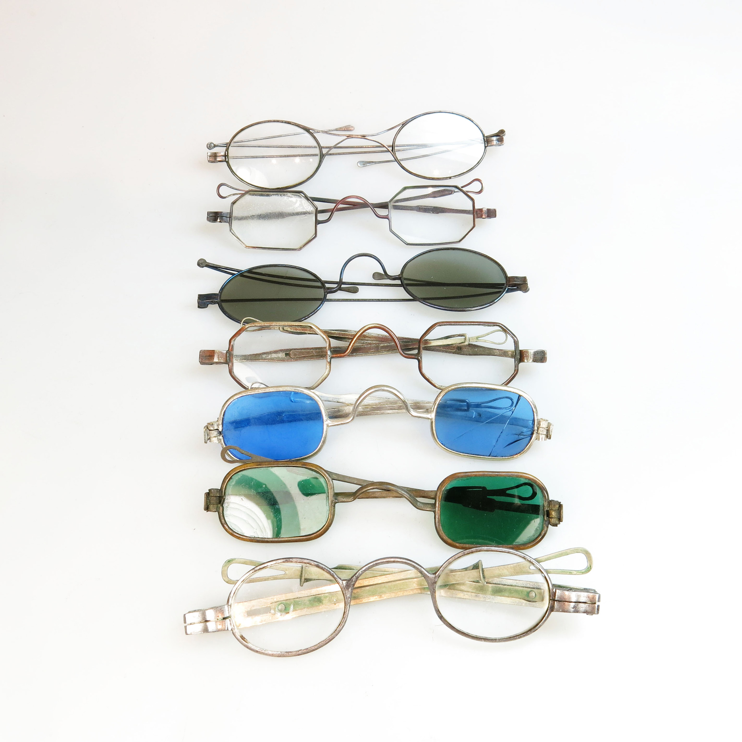 7 Pairs Of 19th Century Spectacles