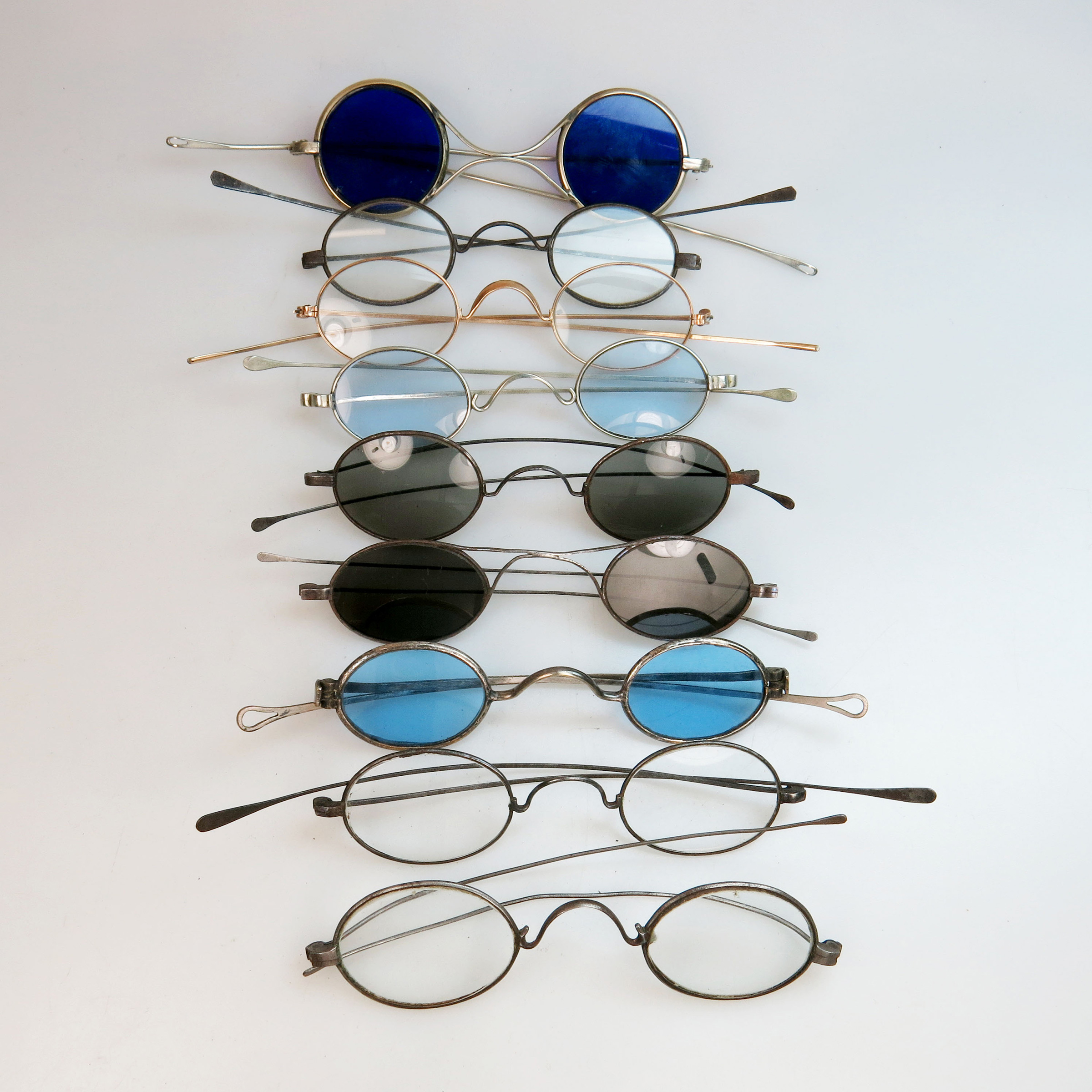9 Pairs Of 19th Century Spectacles