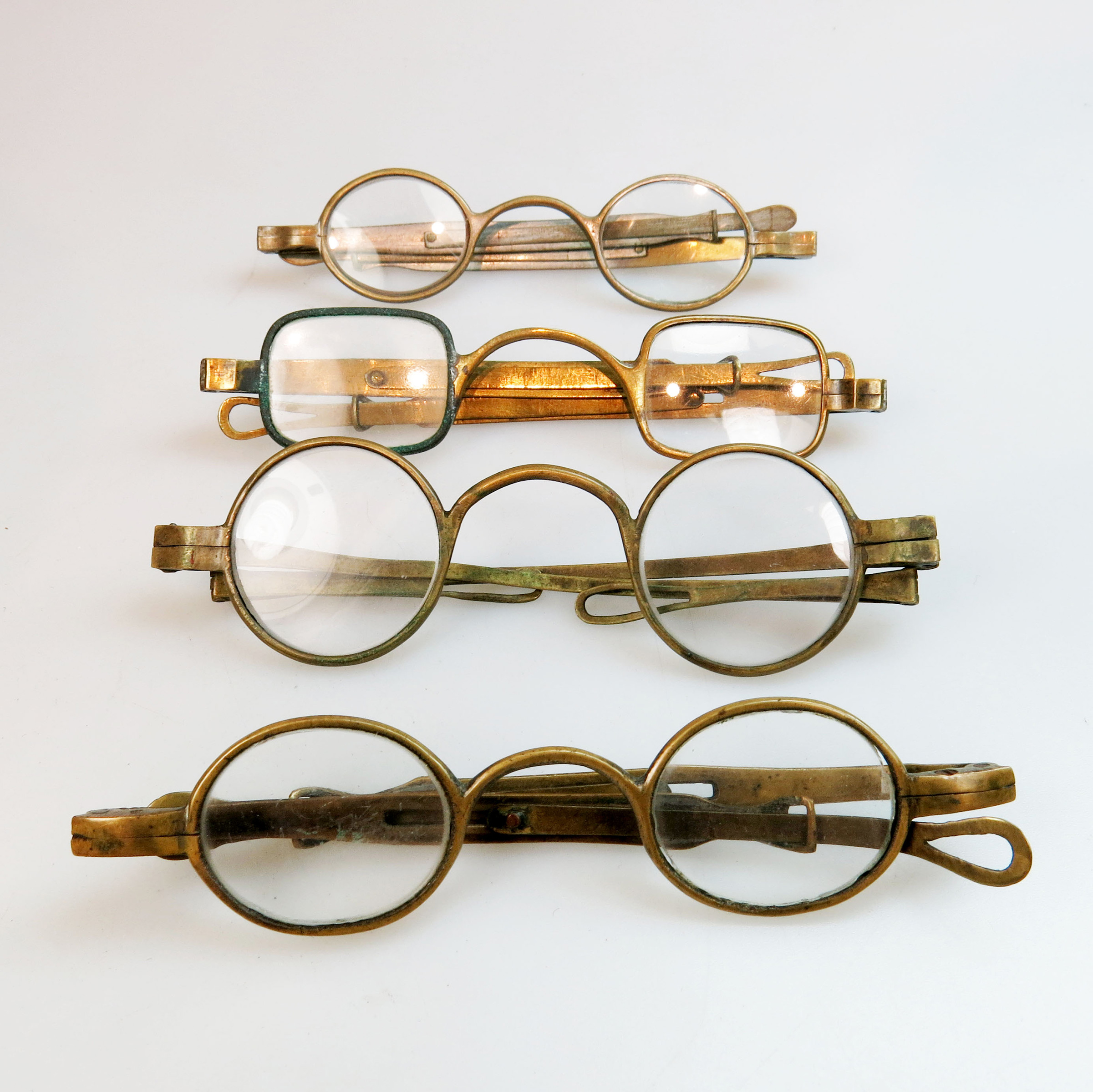 4 Pairs Of 19th Century Brass Framed Spectacles