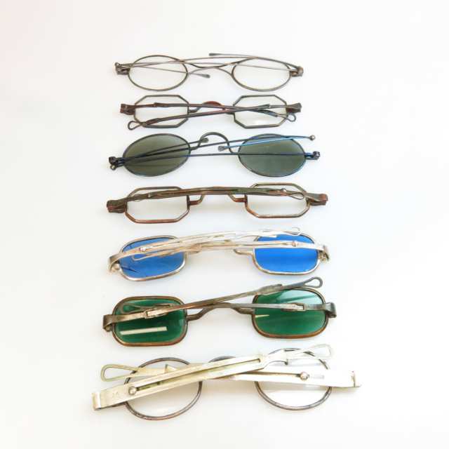 7 Pairs Of 19th Century Spectacles