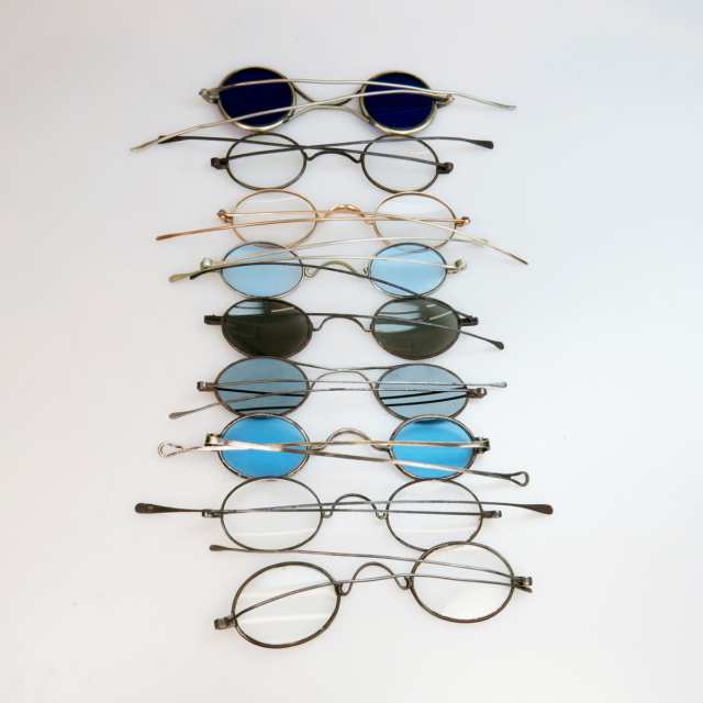 9 Pairs Of 19th Century Spectacles