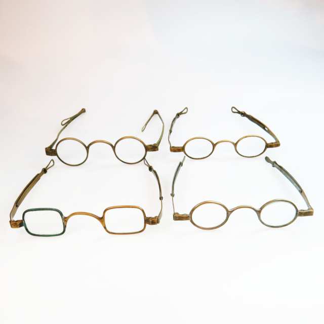 4 Pairs Of 19th Century Brass Framed Spectacles