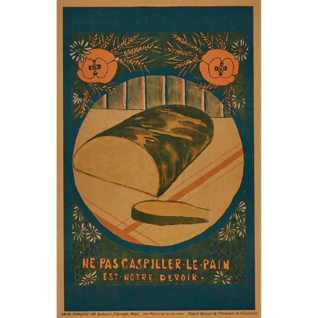 Set of Four French Food Rationing Propaganda Posters, c.1916
