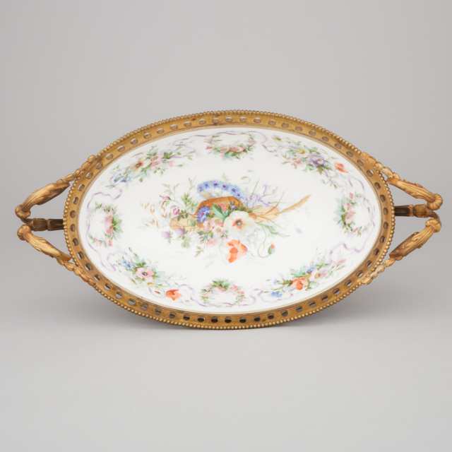 Ormolu Mounted 'Sèvres' Oval Centrepiece Bowl, late 19th century