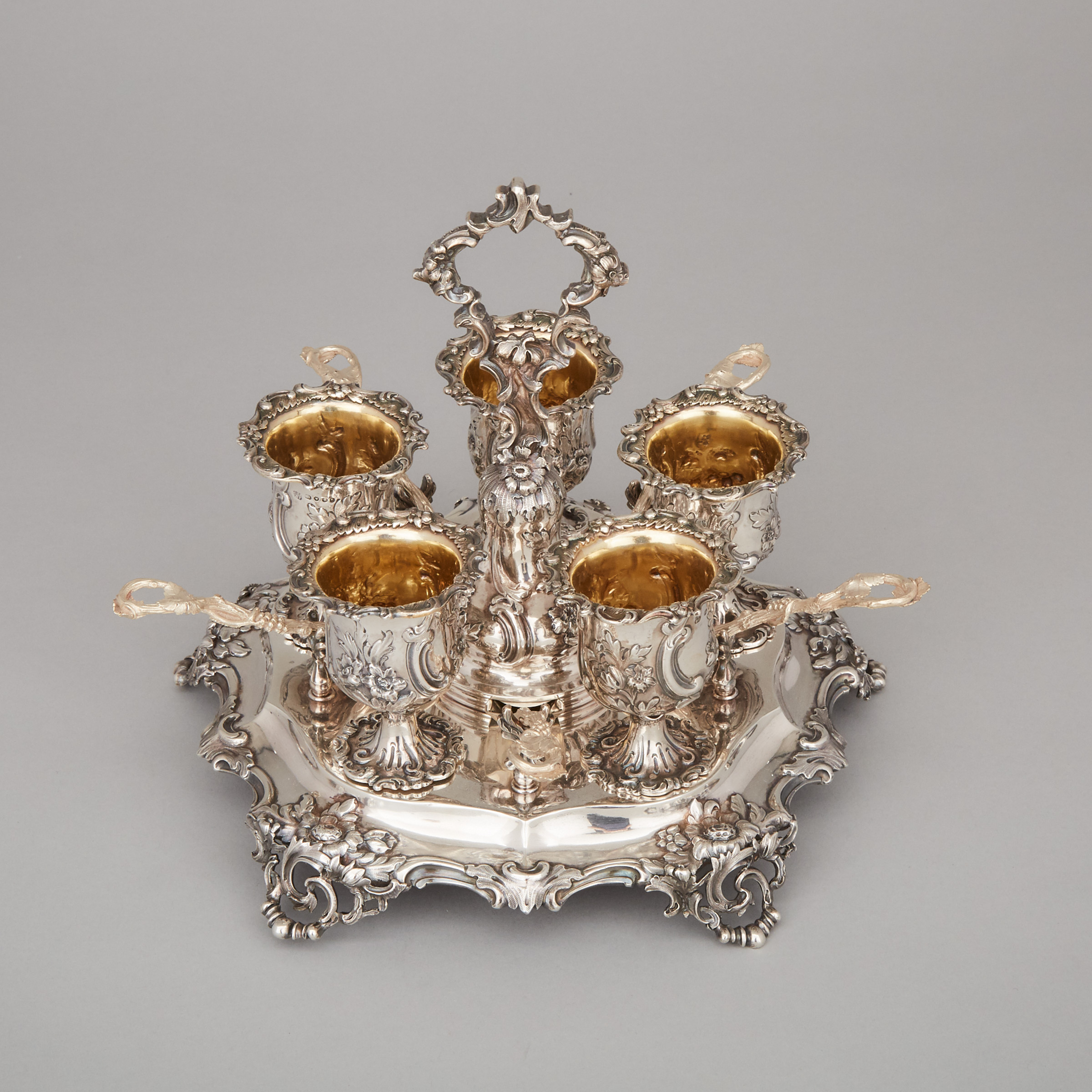 Victorian Silver Egg Cruet, Charles & George Fox, London, 1850