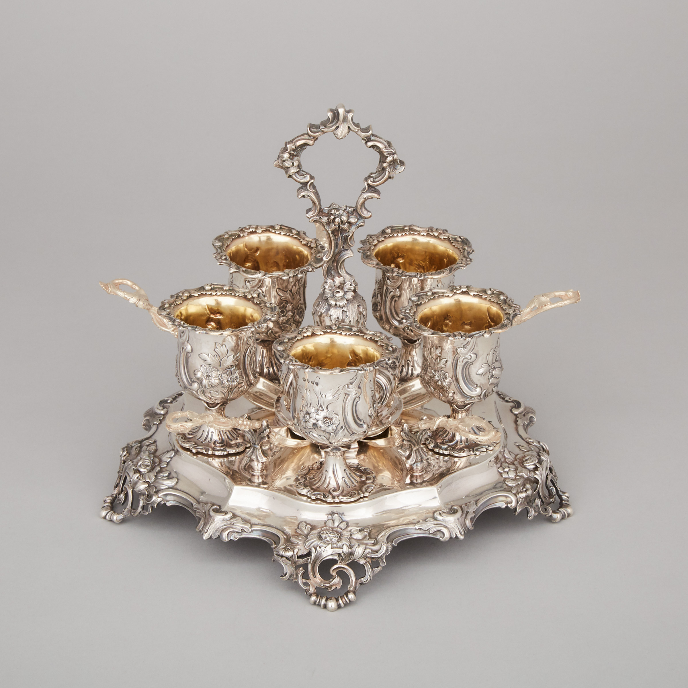 Victorian Silver Egg Cruet, Charles & George Fox, London, 1850