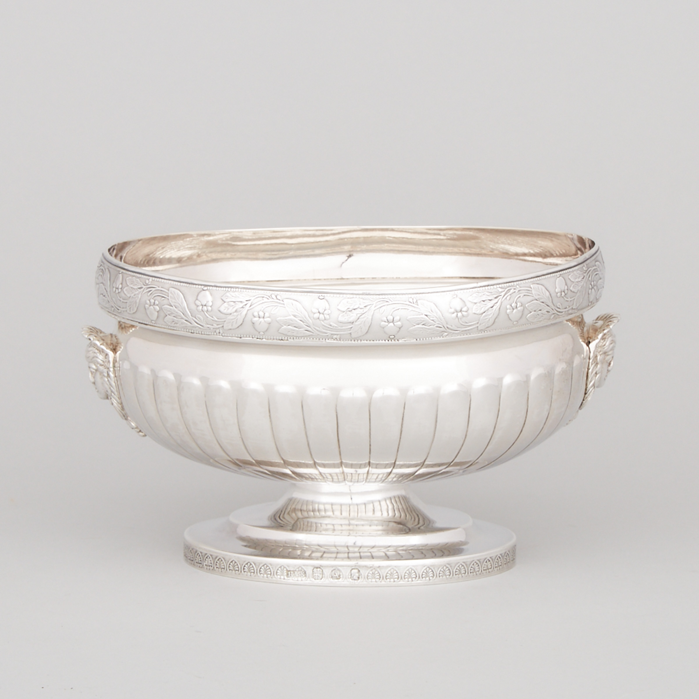 American Silver Oval Sugar Bowl, Hart & Smith, Baltimore, Md., 1814
