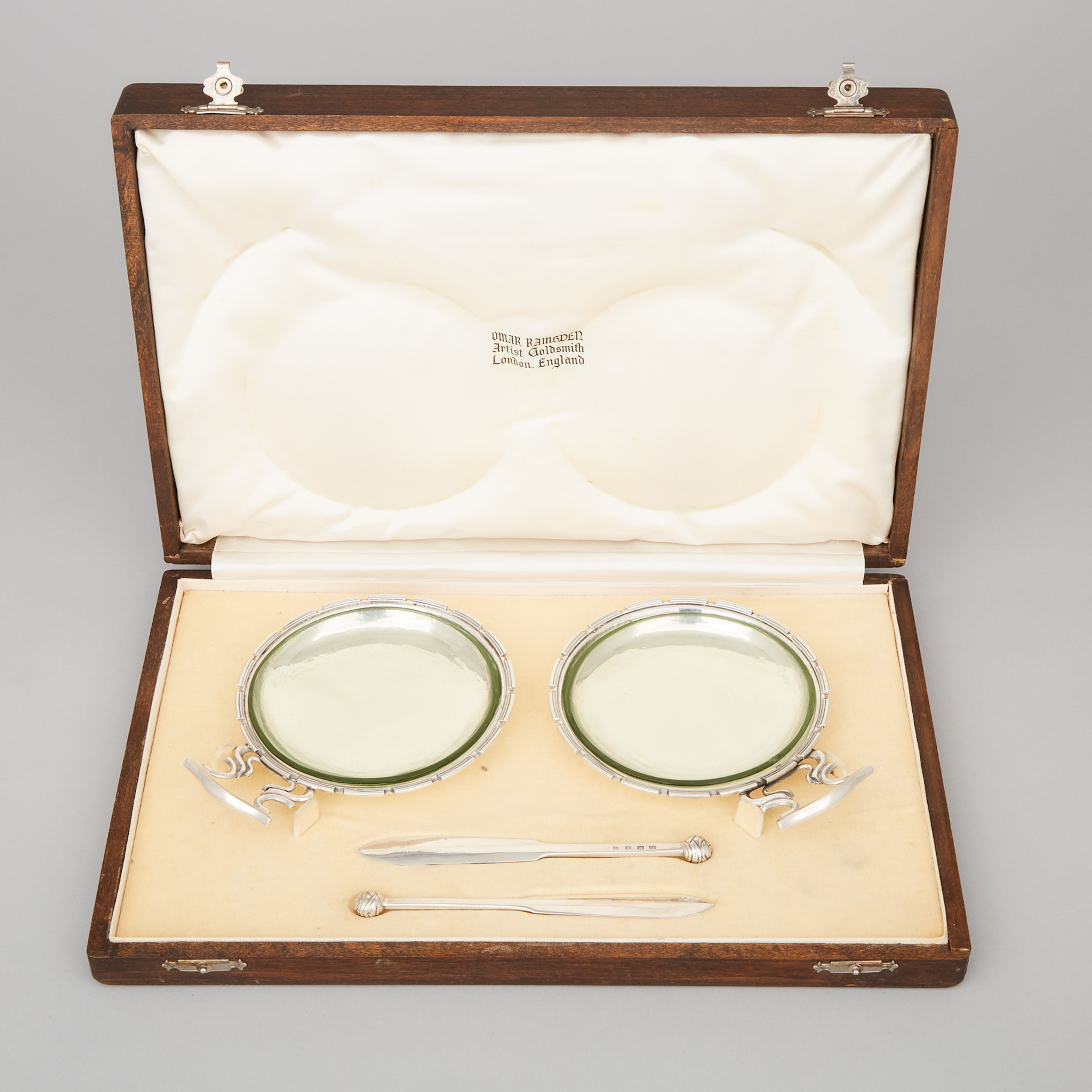 Pair of English Silver Butter Dishes, Omar Ramsden, London, 1936