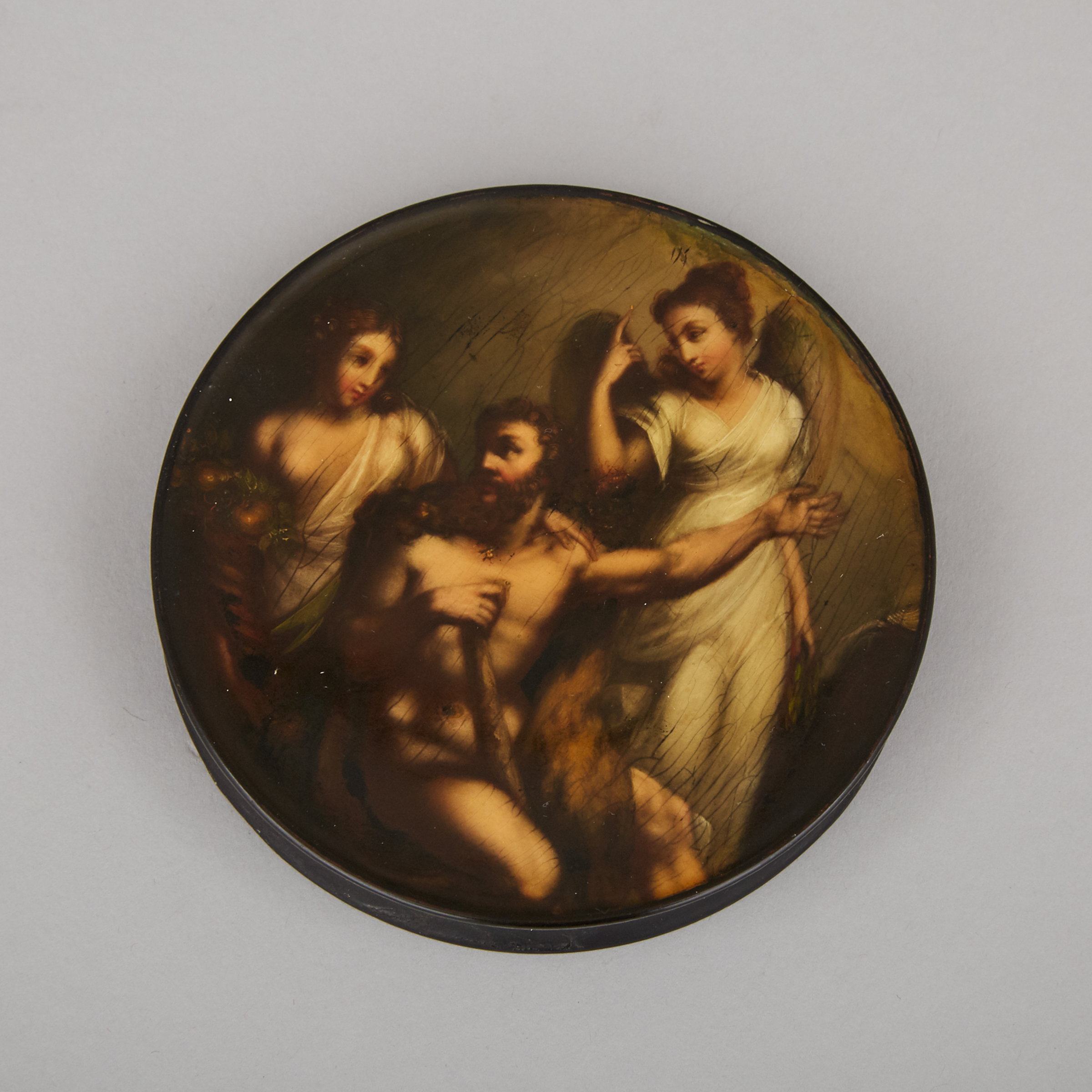 German Lacquer Neoclassical Snuff Box by Stobwasser, early 19th century