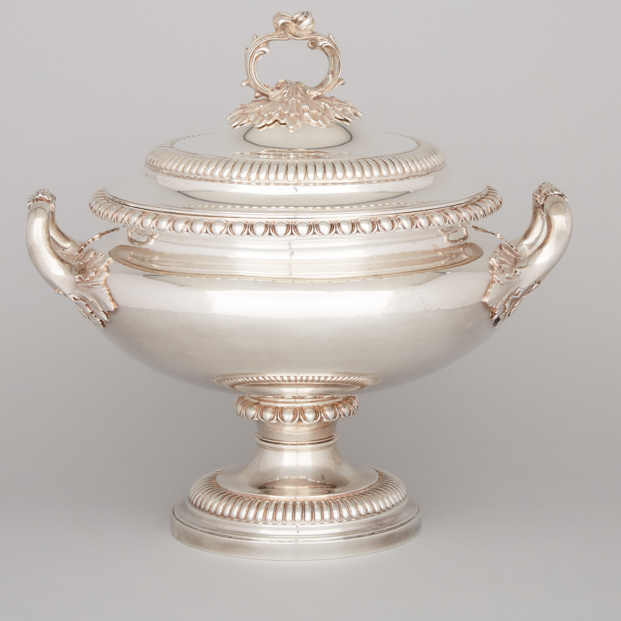 Large Victorian Silver Covered Soup Tureen, James Charles Edington, London, 1838