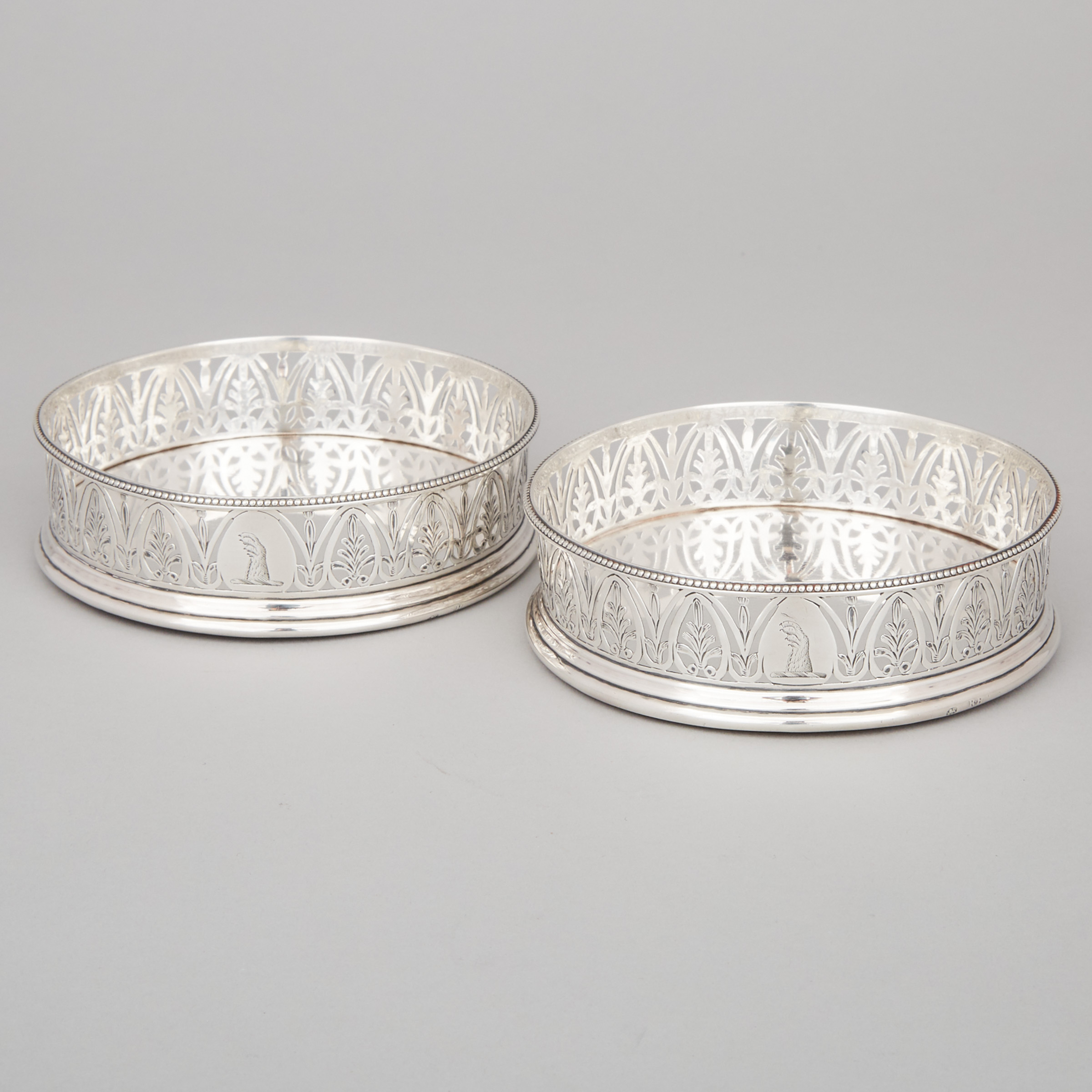 Pair of George III Silver Wine Coasters, Robert Hennell I, London, c.1780