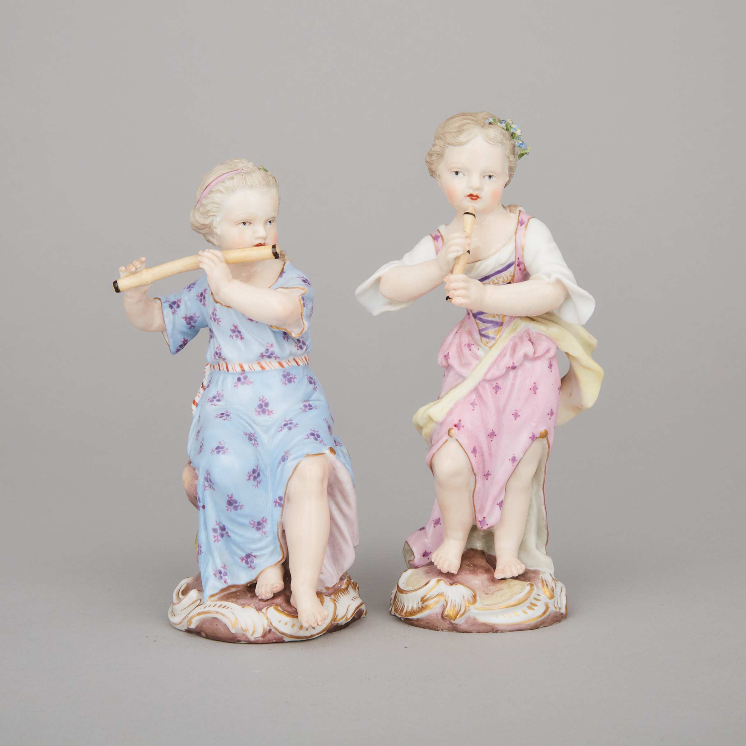Pair of Meissen Figures of Child Musicians, late 19th century