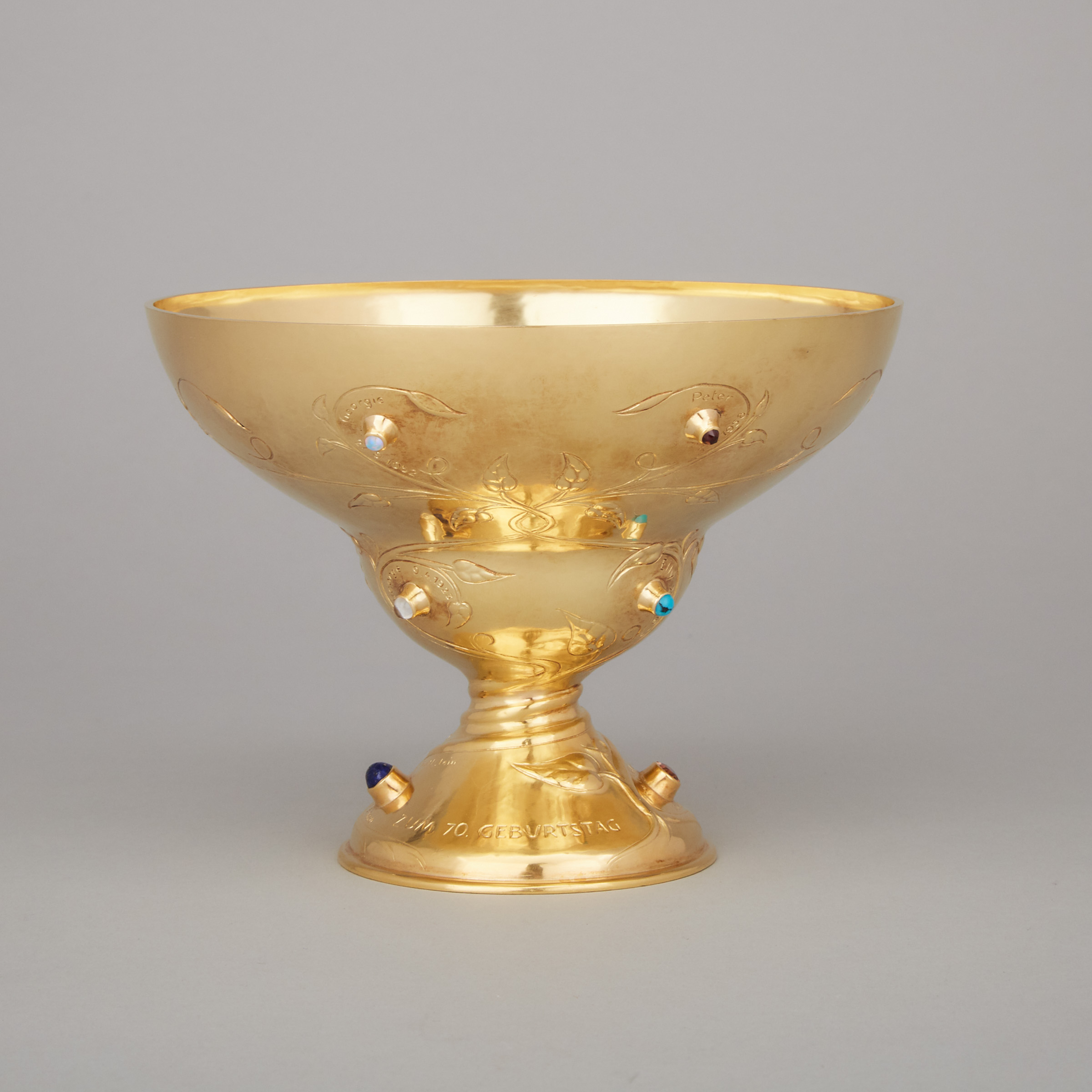 Swiss Yellow Gold Footed Bowl, Meister, Zurich, c.1961