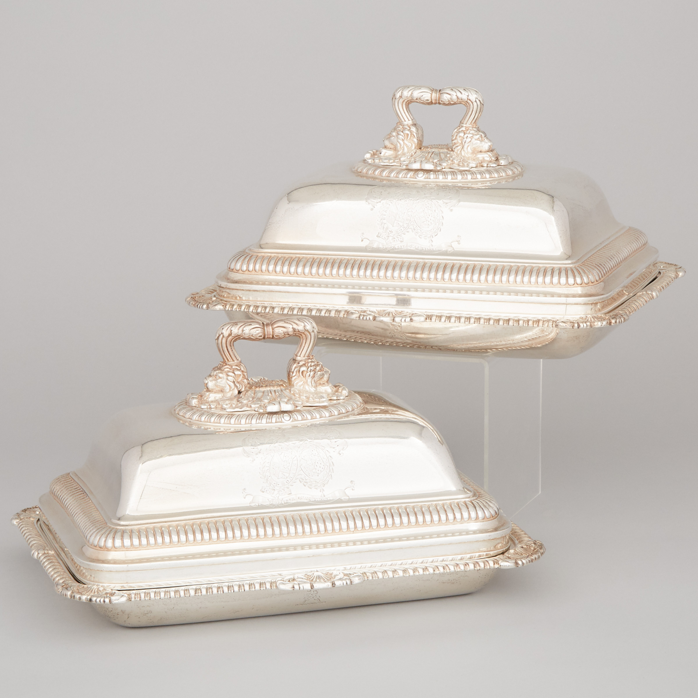 Pair of George IV Silver Entrée Dishes, Philip Rundell, London, 1821