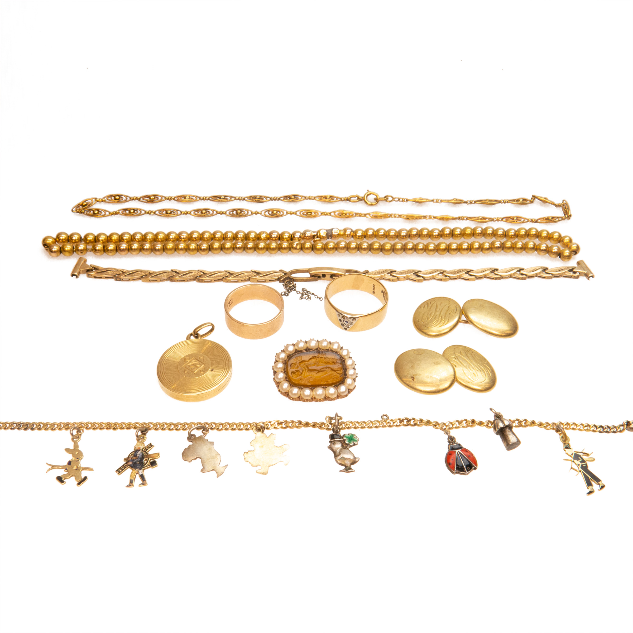 Small Quantity Of 14K Yellow Gold Jewellery
