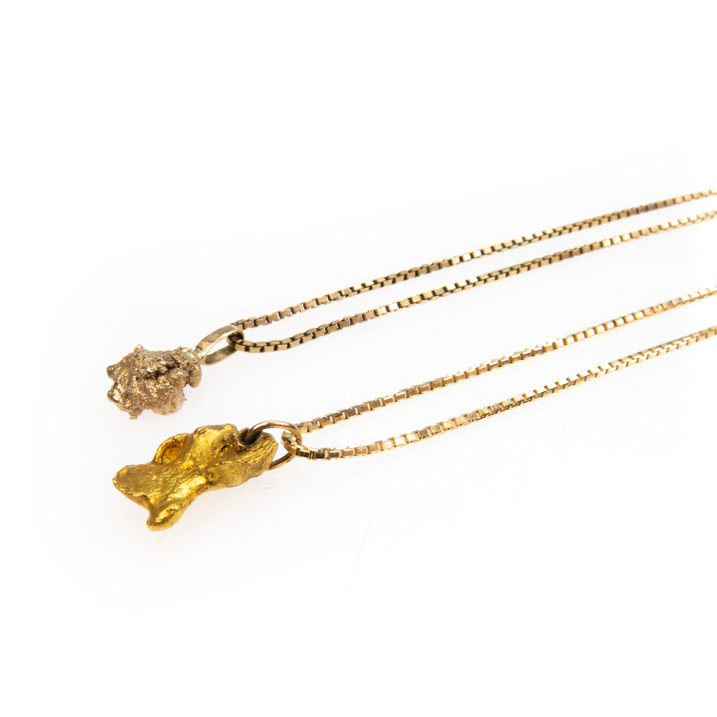 10K And 14K Yellow Gold Box Link Chains
