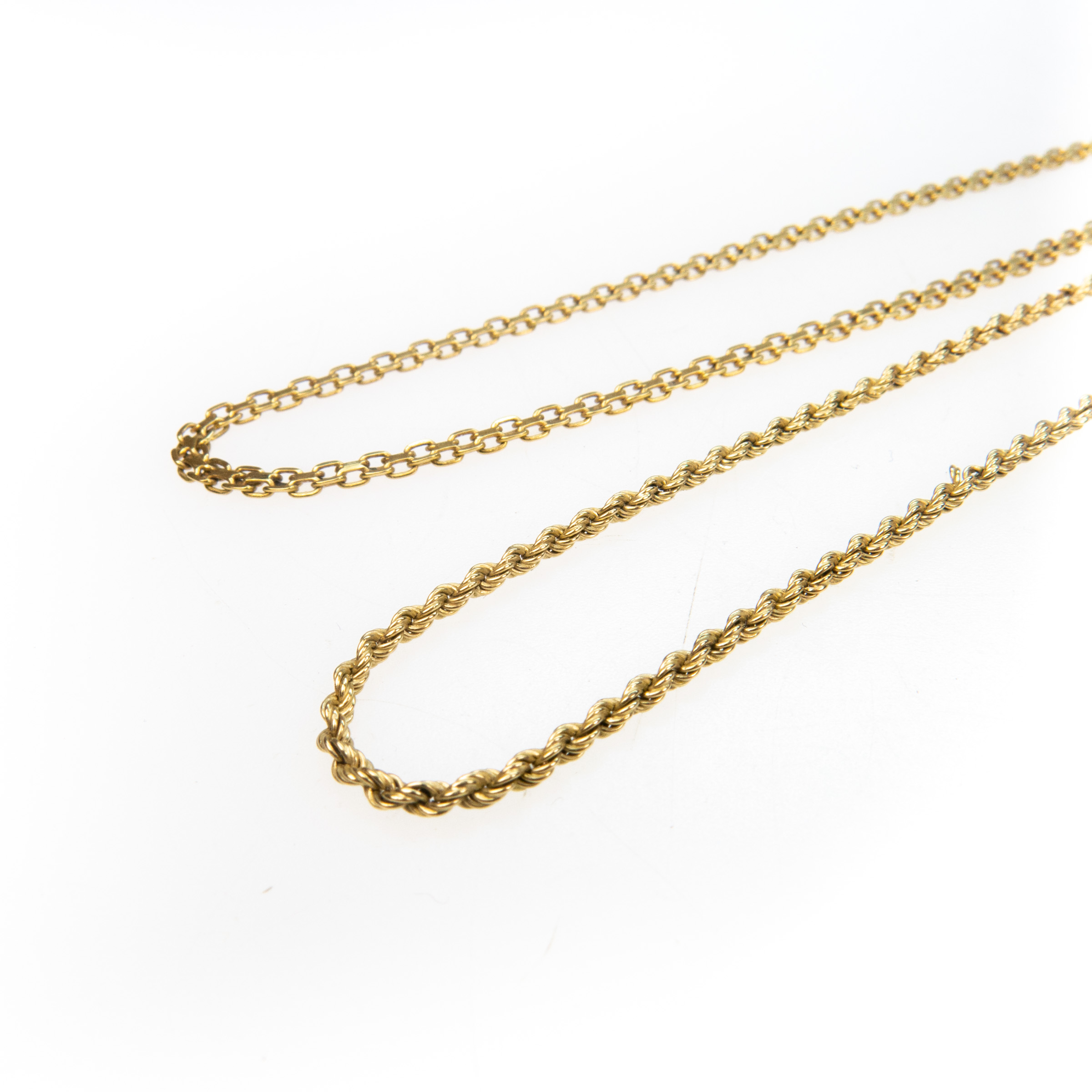 2 X 14K Yellow Gold Chains