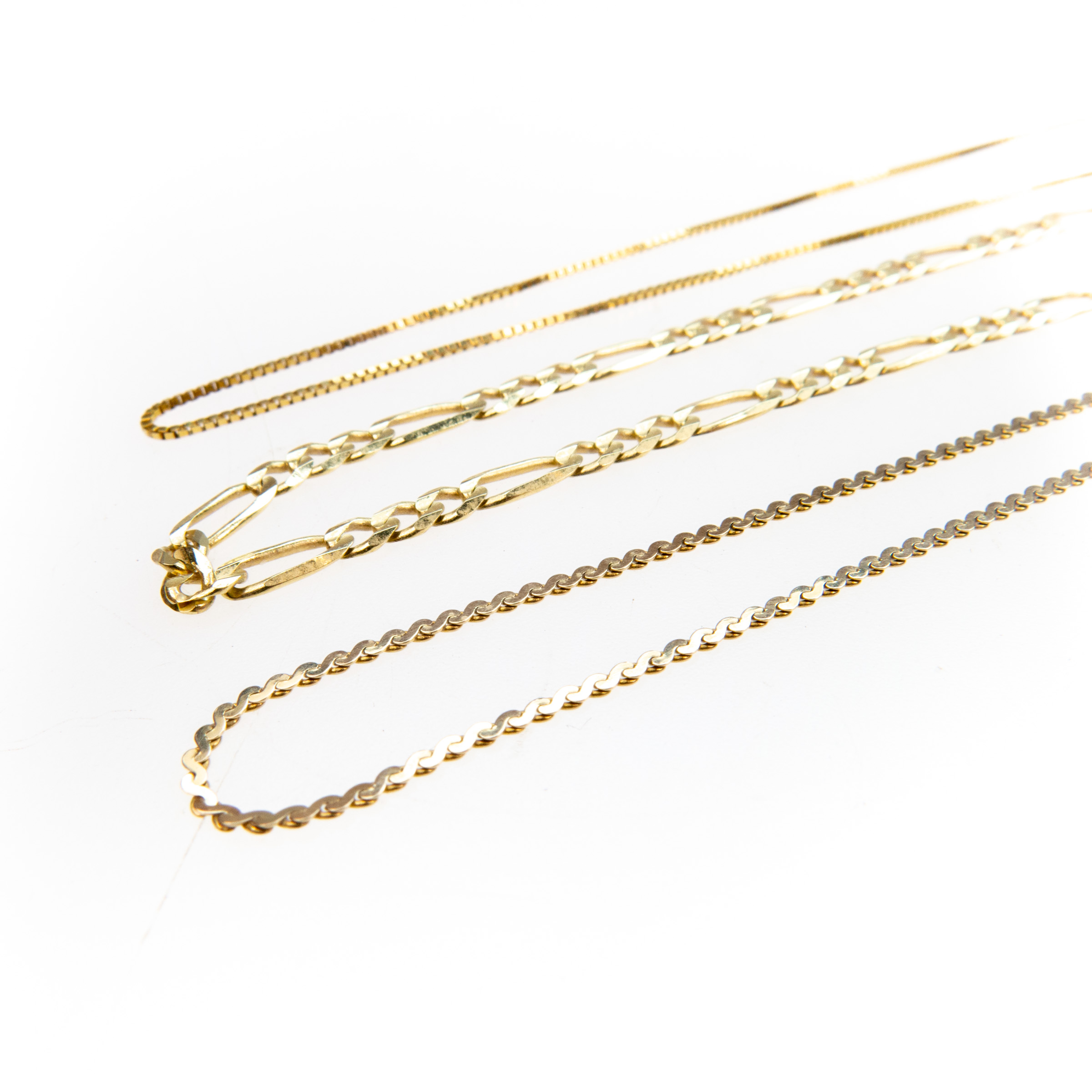 3 X 14K Yellow Gold Necklaces