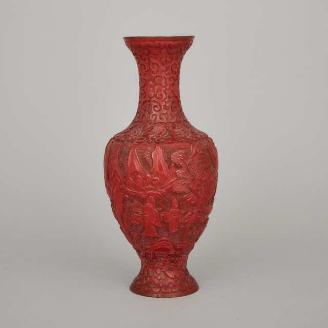 A Chinese Cinnabar Lacquer Vase