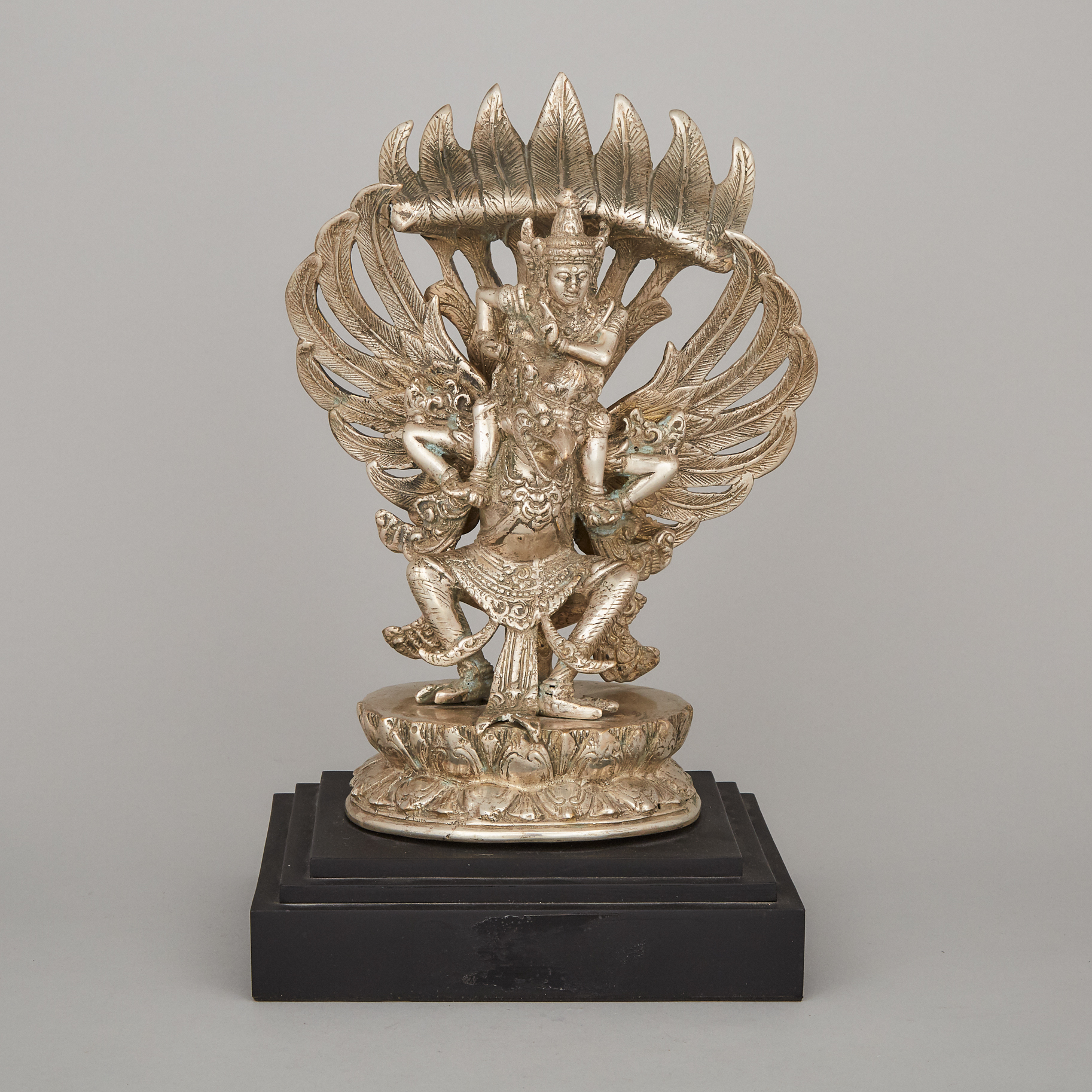 A Thai Silvered Metal Figure of Garuda
