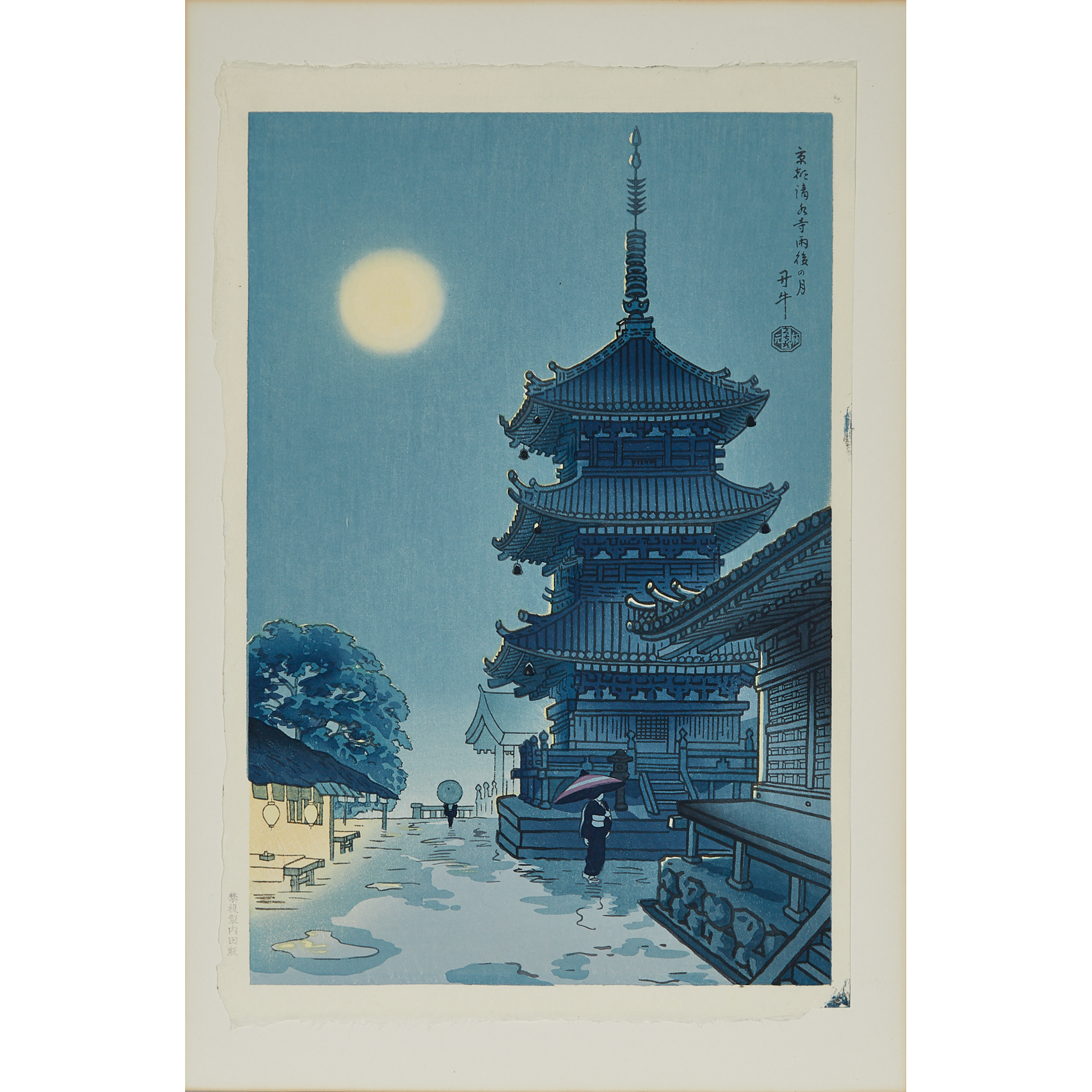Benji Asada (1899-1984), Moon at Kiyomizu Temple