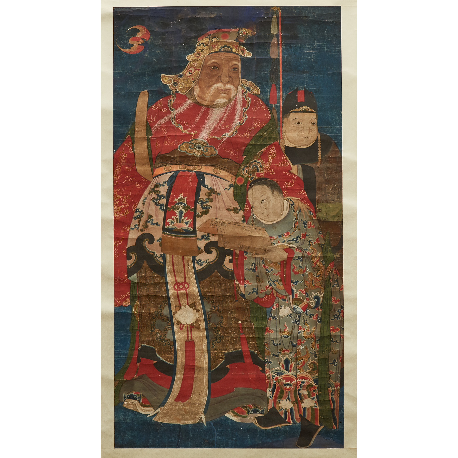 A Portrait of the Prosperity God Lu and Attendants, 18th/19th Century