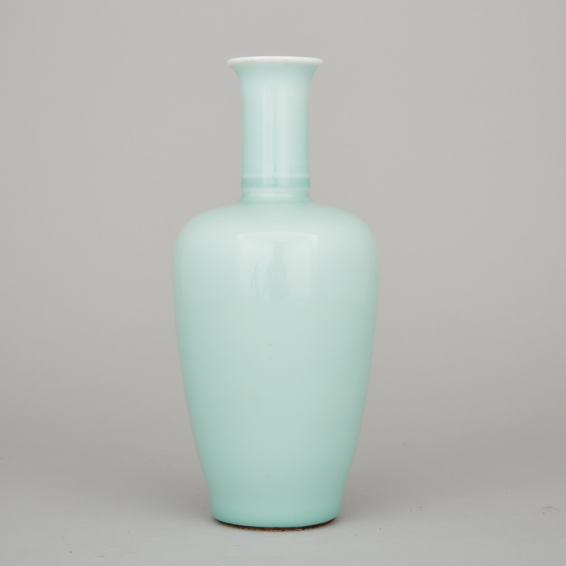A Pale Celadon Glazed Vase, Qianlong Mark