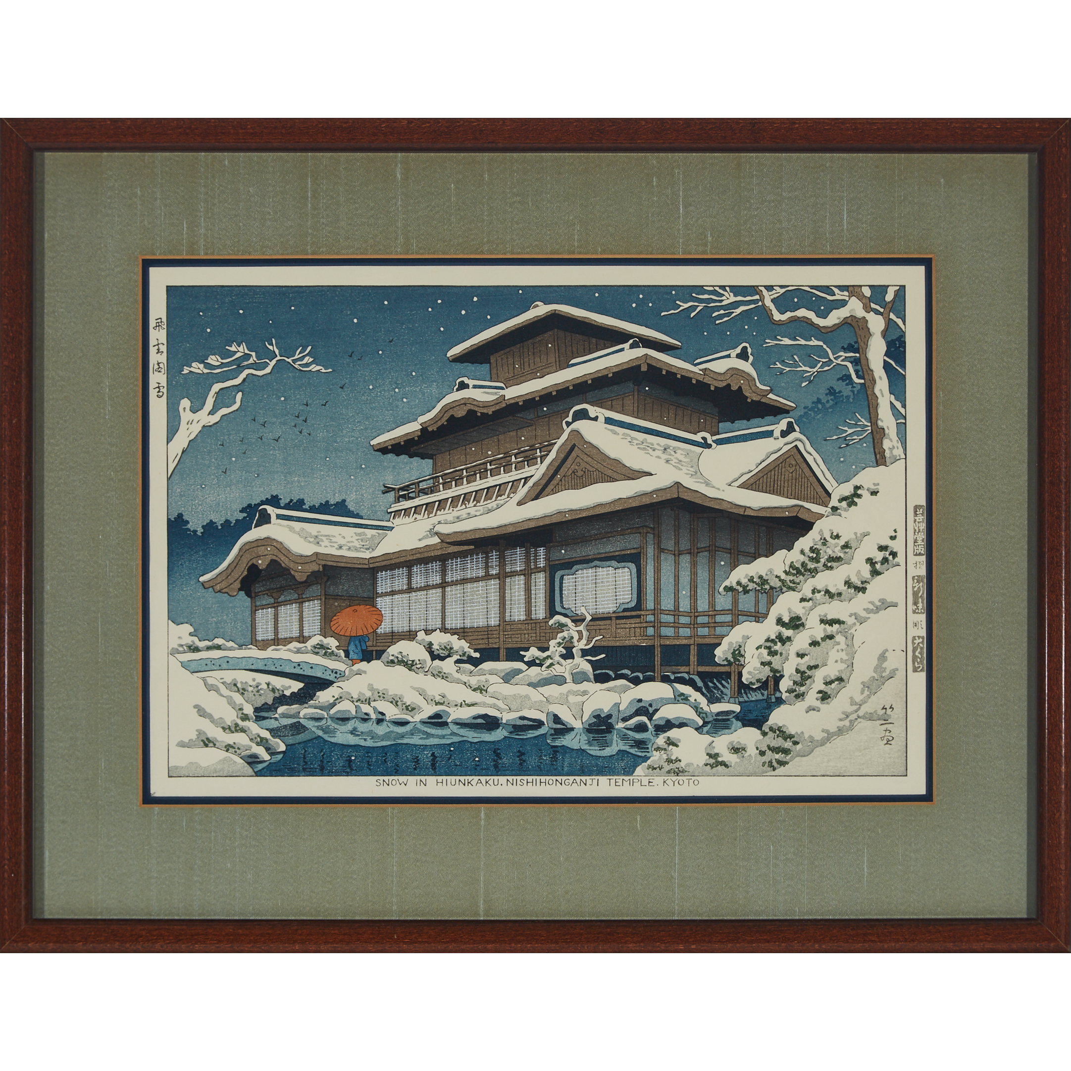 Takeji Asano (1900-1998), Snow in Hiunkaku, Nishihonganji Temple, Kyoto