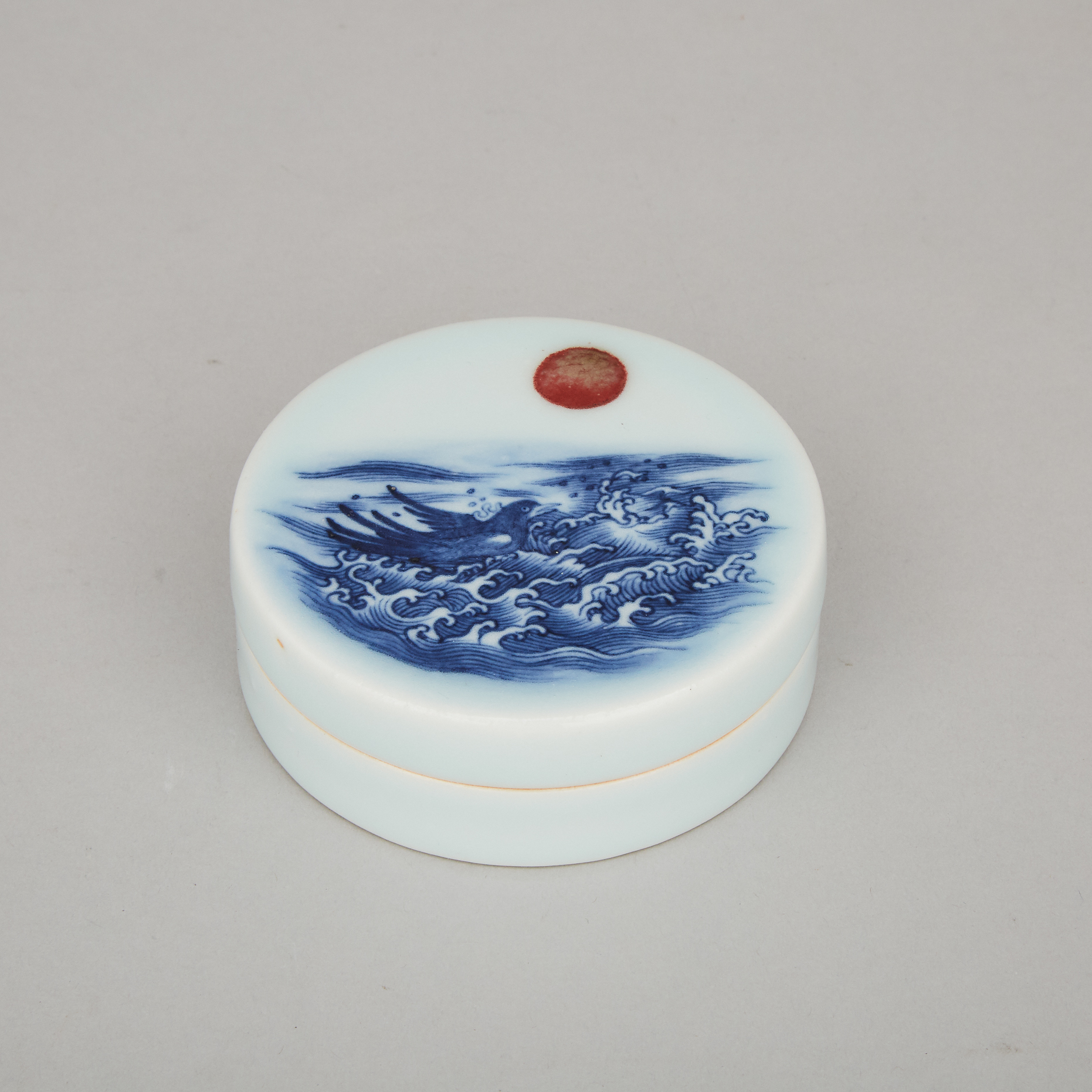A Blue and White Seal Paste Box, Qianlong Mark