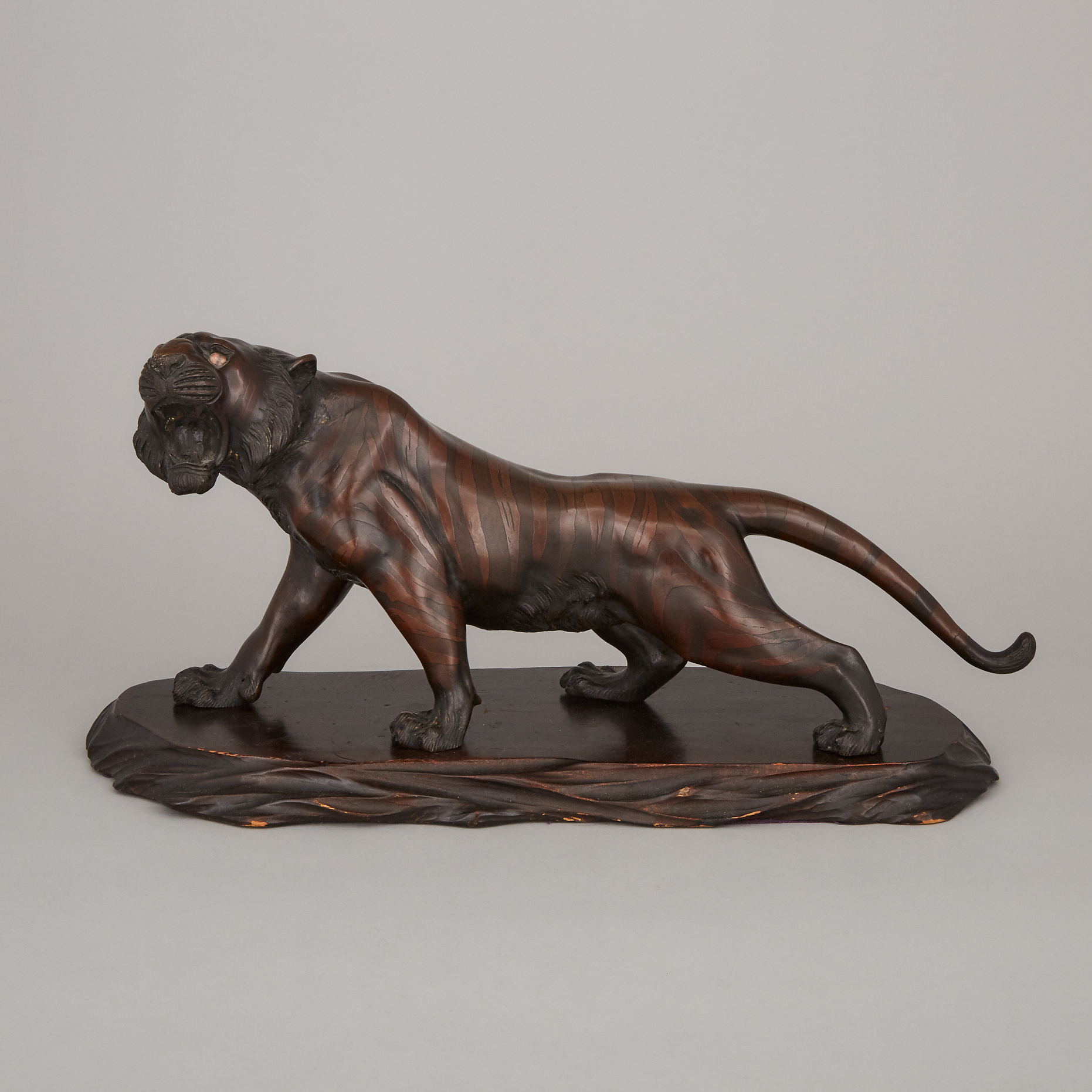 A Japanese Bronze Model of a Tiger, Mid-20th Century