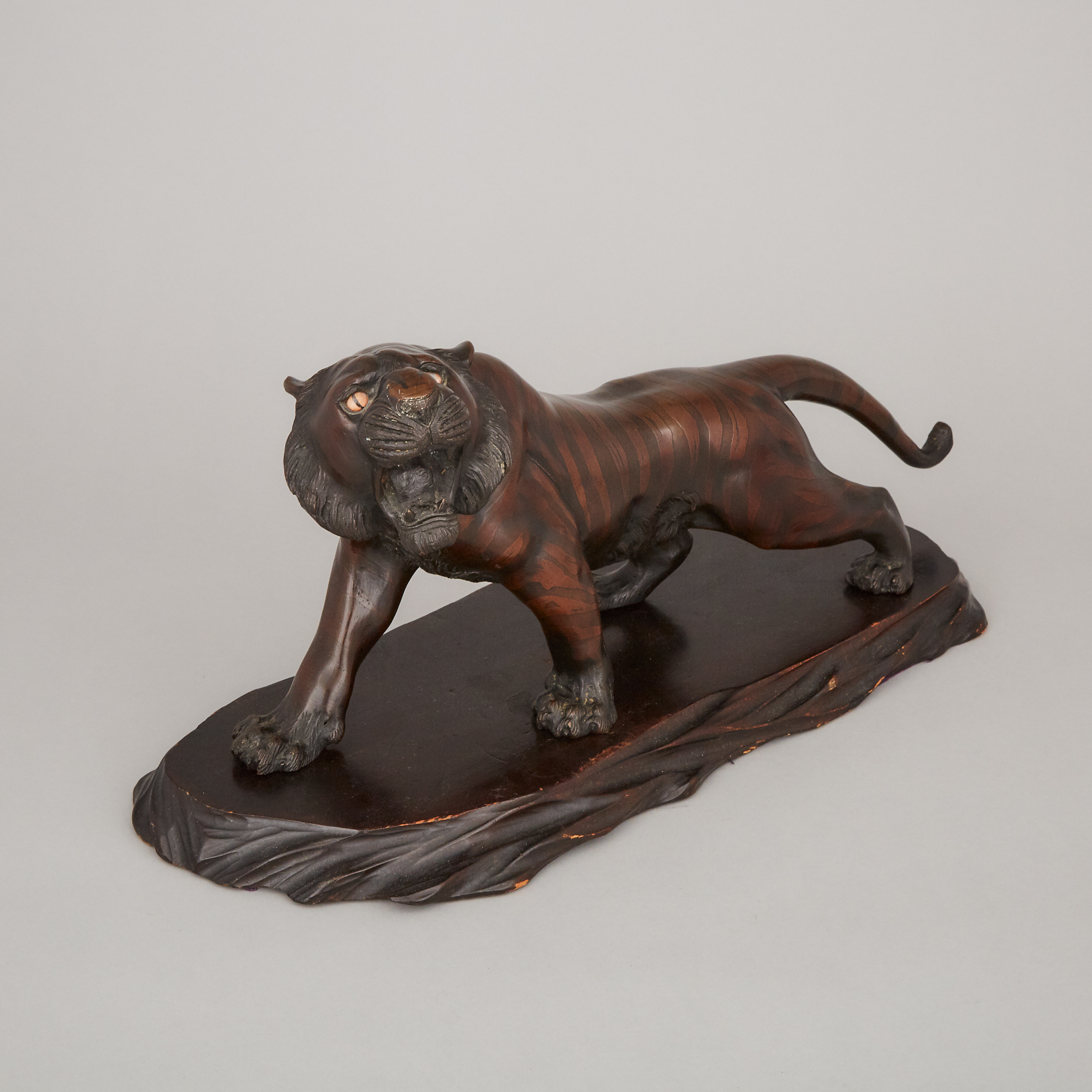 A Japanese Bronze Model of a Tiger, Mid-20th Century