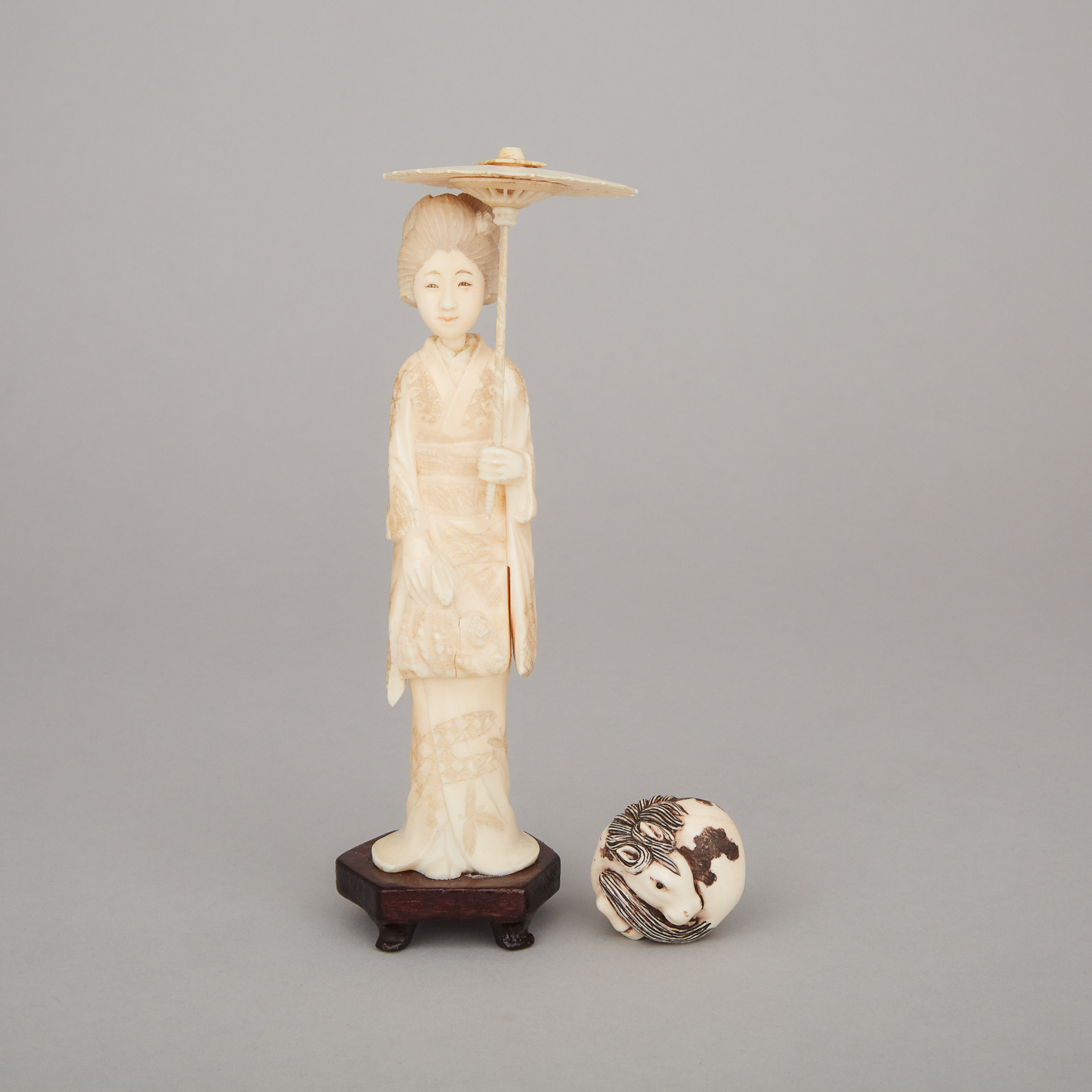 Two Japanese Ivory Carvings, Early 20th Century