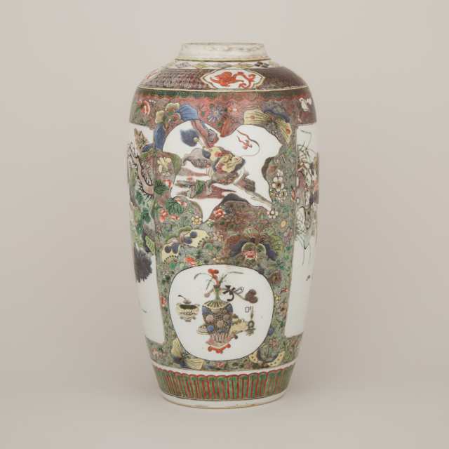 A Famille Verte Porcelain Jar, Kangxi Period (1662-1722)