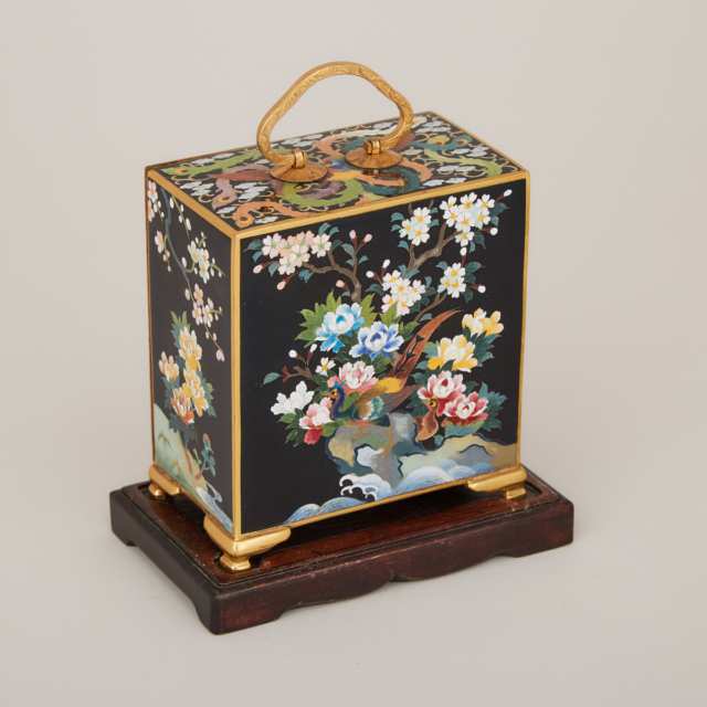 A Japanese Miniature Cloisonné Three-Drawer Chest, Inaba Mark, Early 20th Century