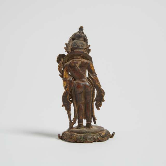 A Small Gilt Bronze Figure of Padmapani, Nepal