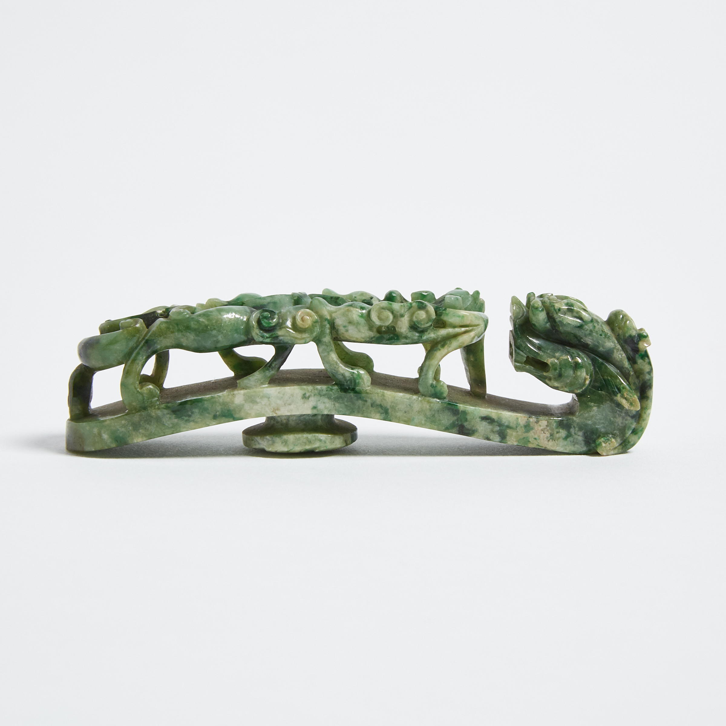 A Jadeite Carved Belt Buckle