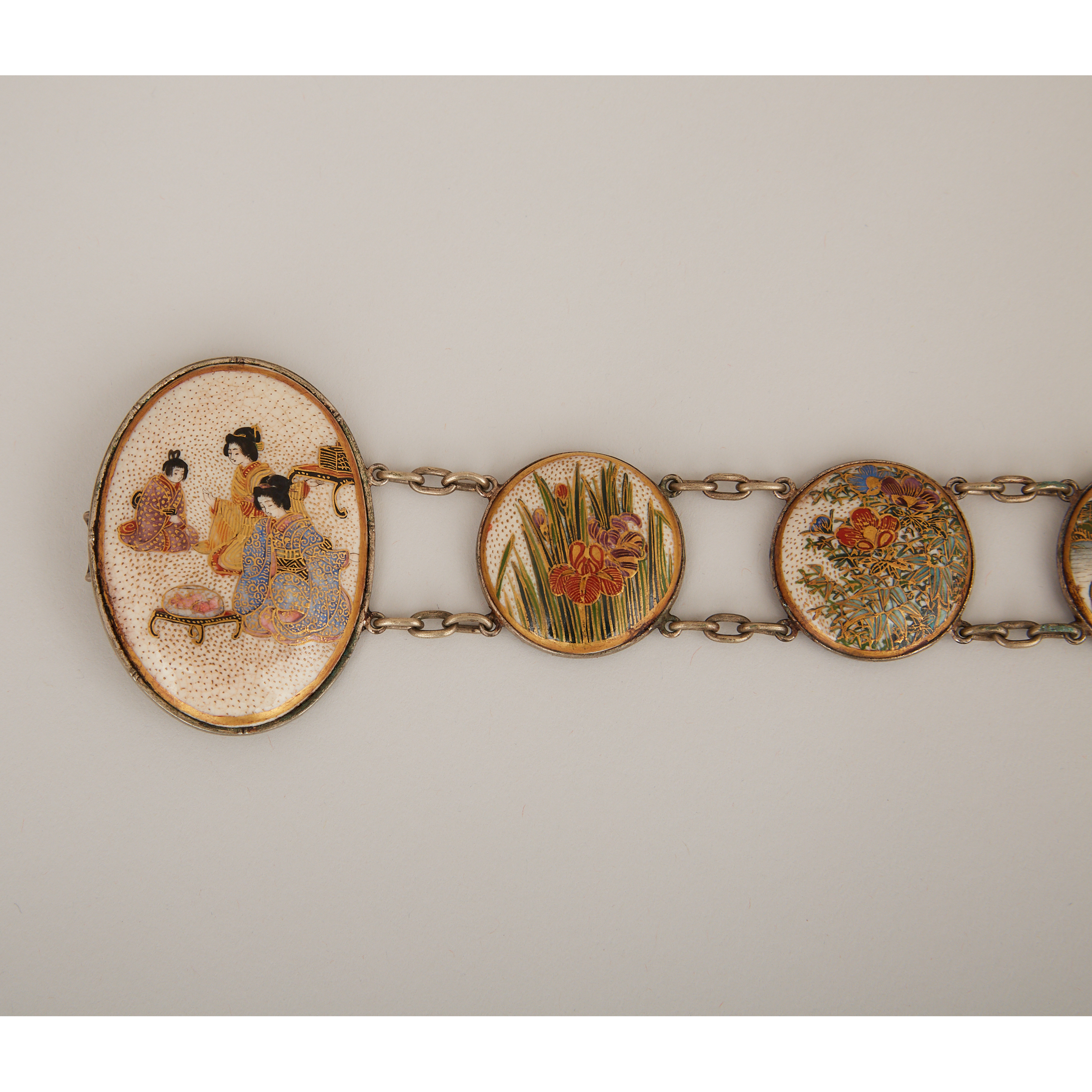 A Satsuma Ceramic Inlaid Belt, Meiji Period