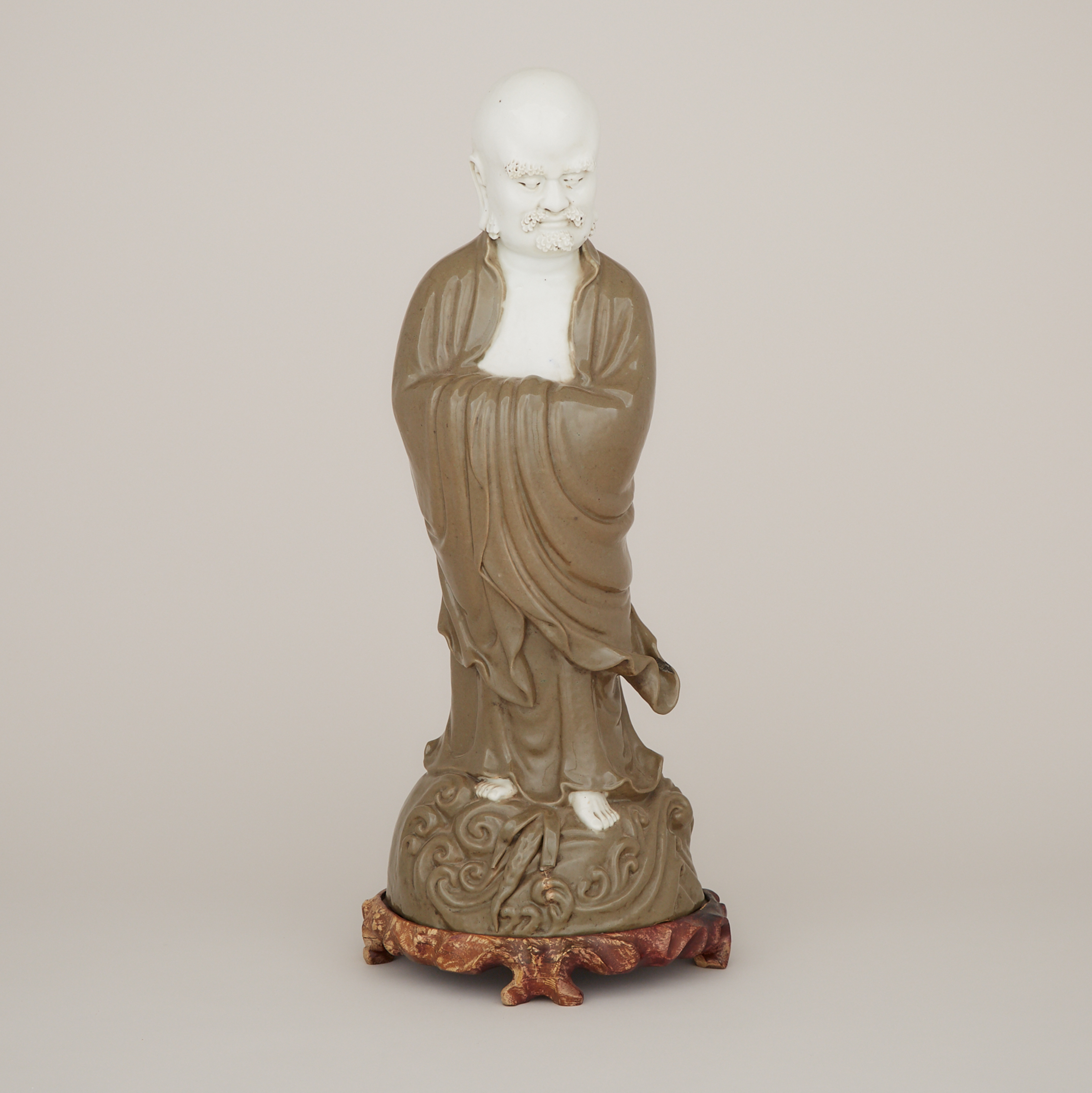 A Glazed Ceramic Figure of Bodhidharma