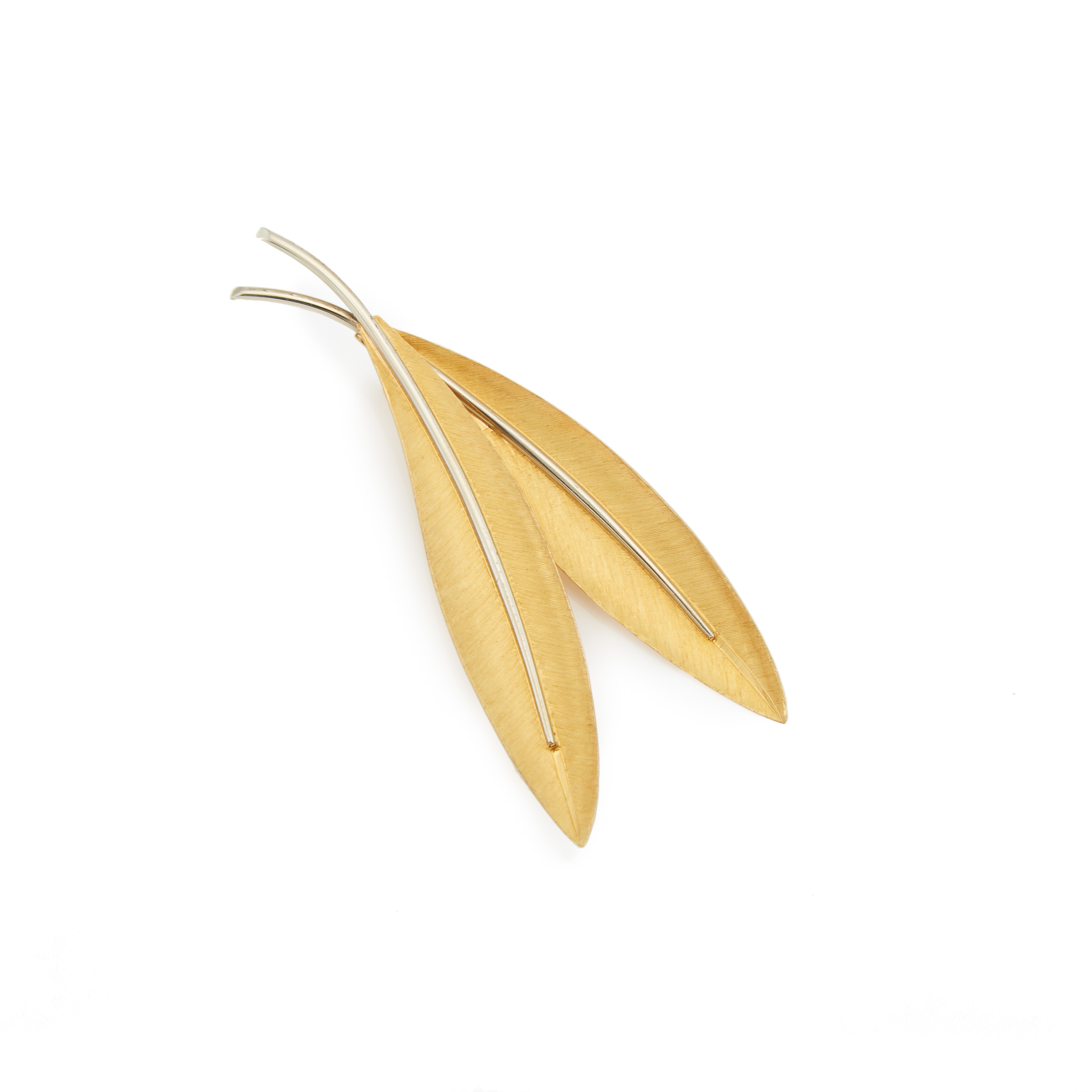 18K Yellow And White Gold Brooch