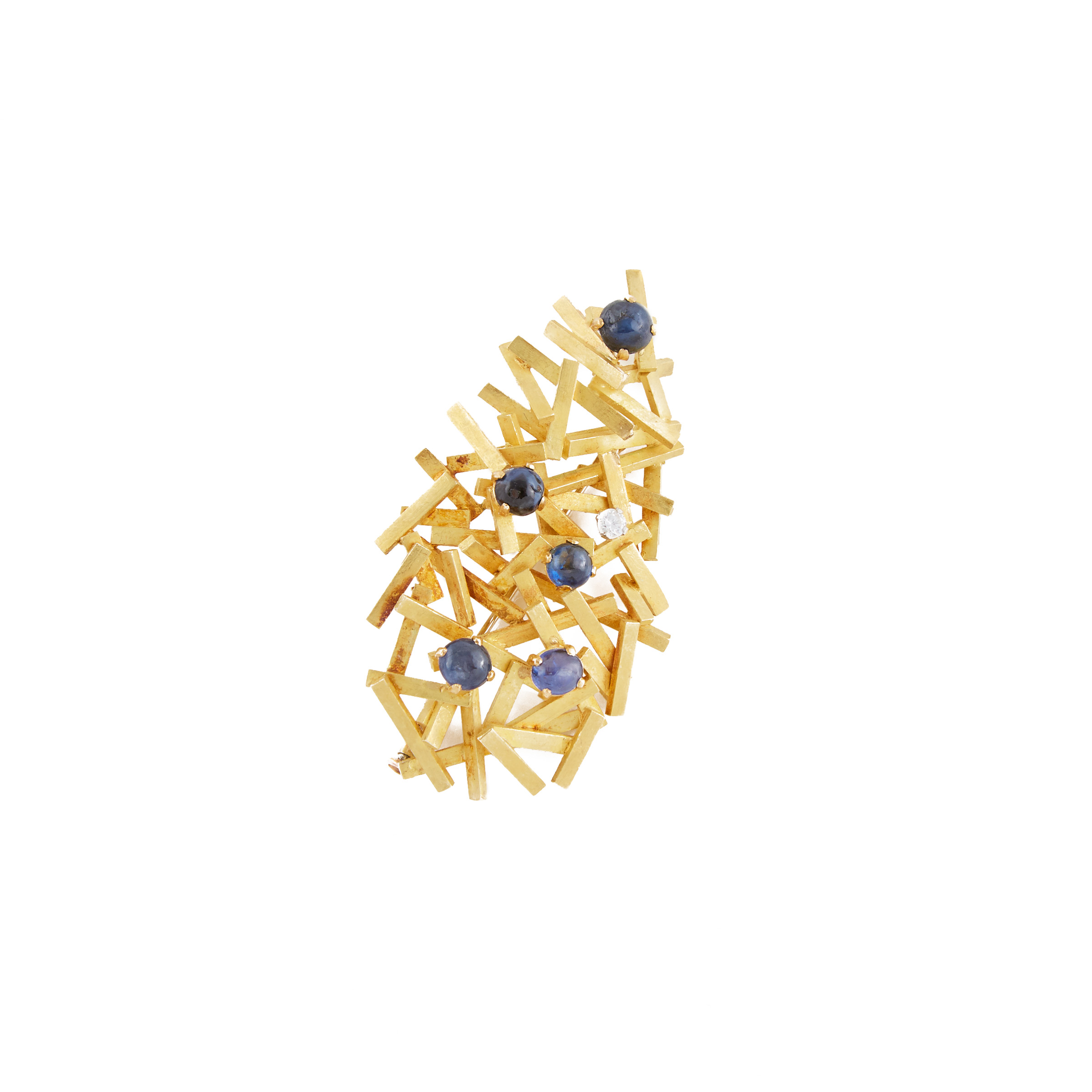 Grima 18K Yellow Gold Abstract Brooch/Pendant