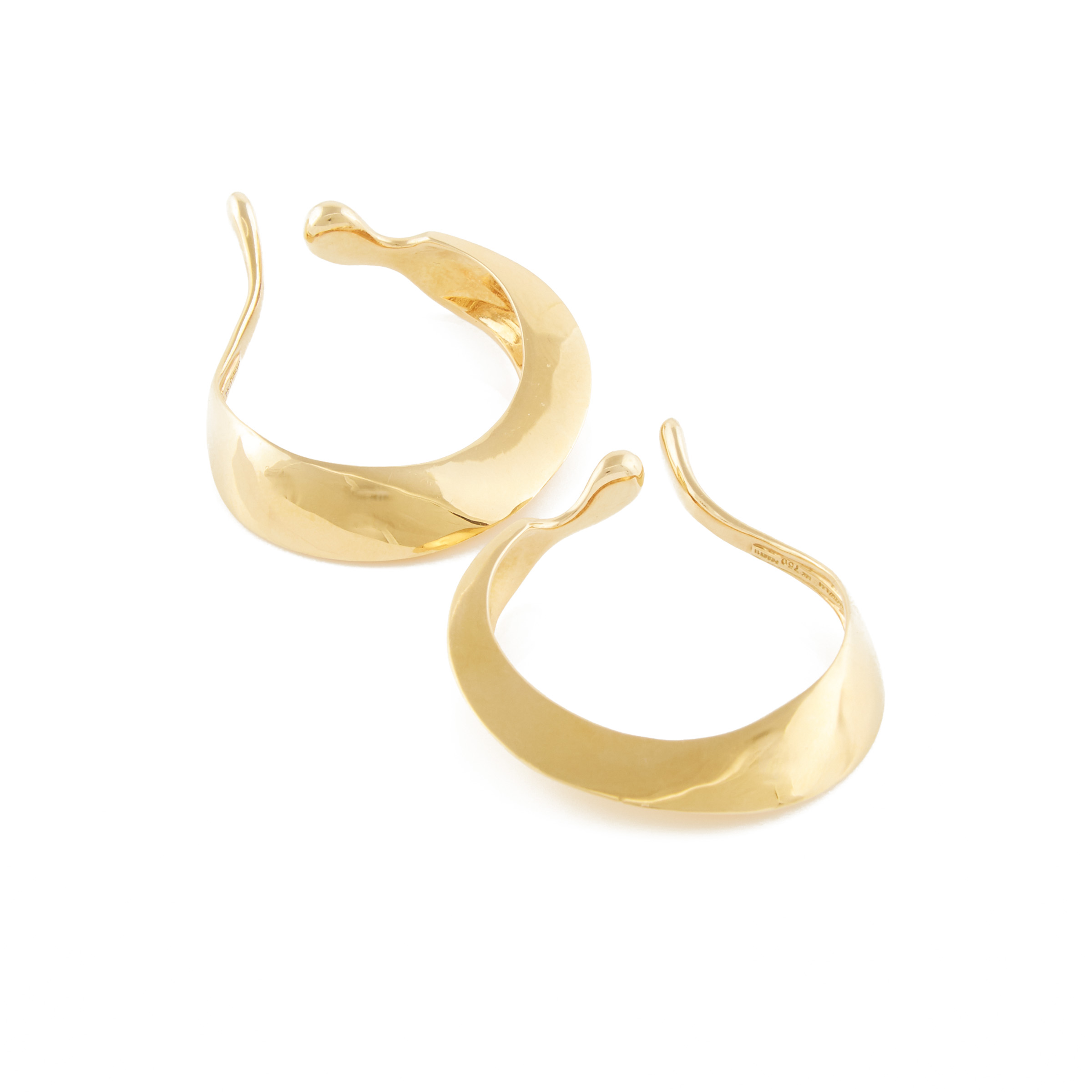 Pair Of Tiffany & Co. Elsa Peretti 18k Yellow Gold Hoop Earrings