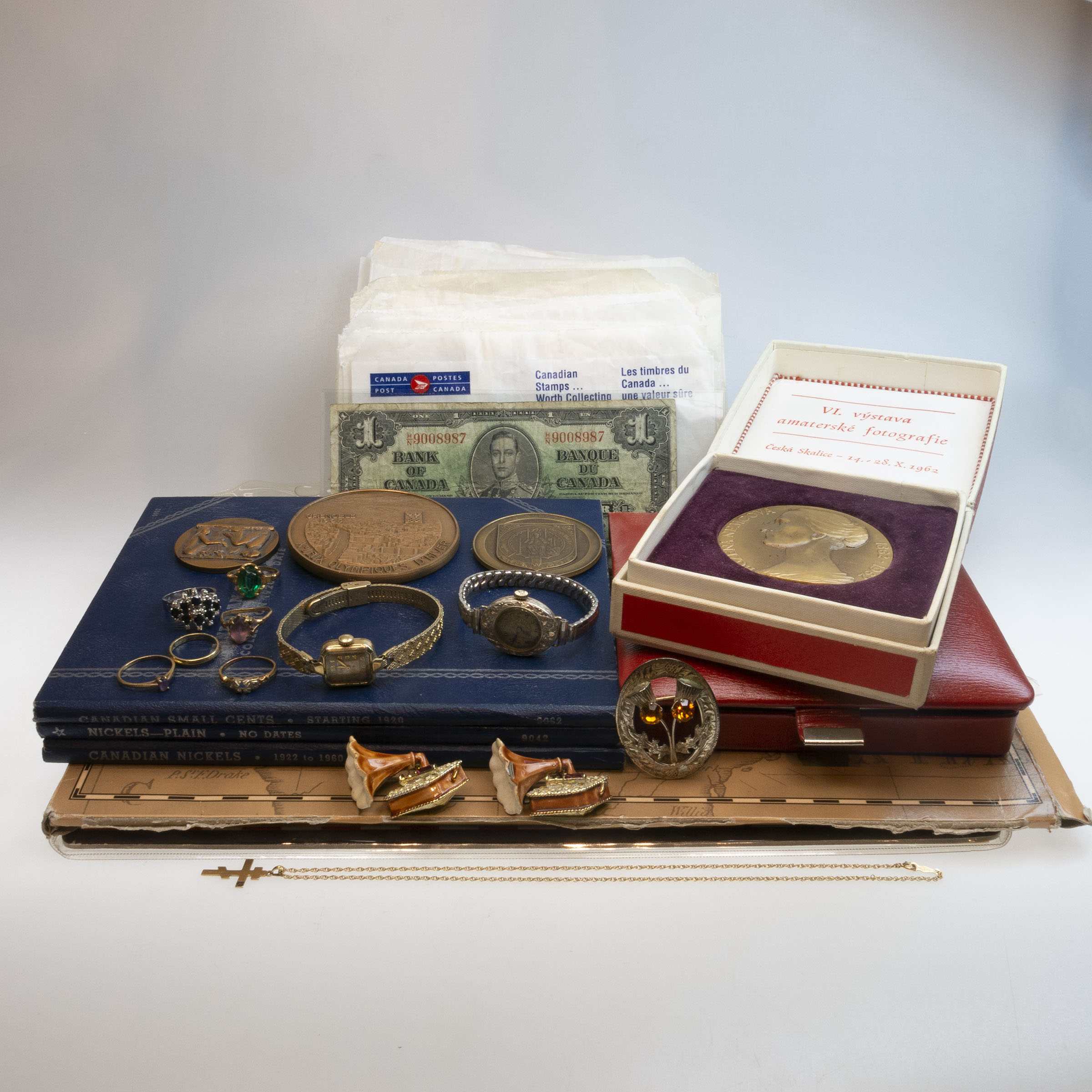 Quantity Of Coins, Medallions, Stamps, Banknotes, Watches And Jewellery