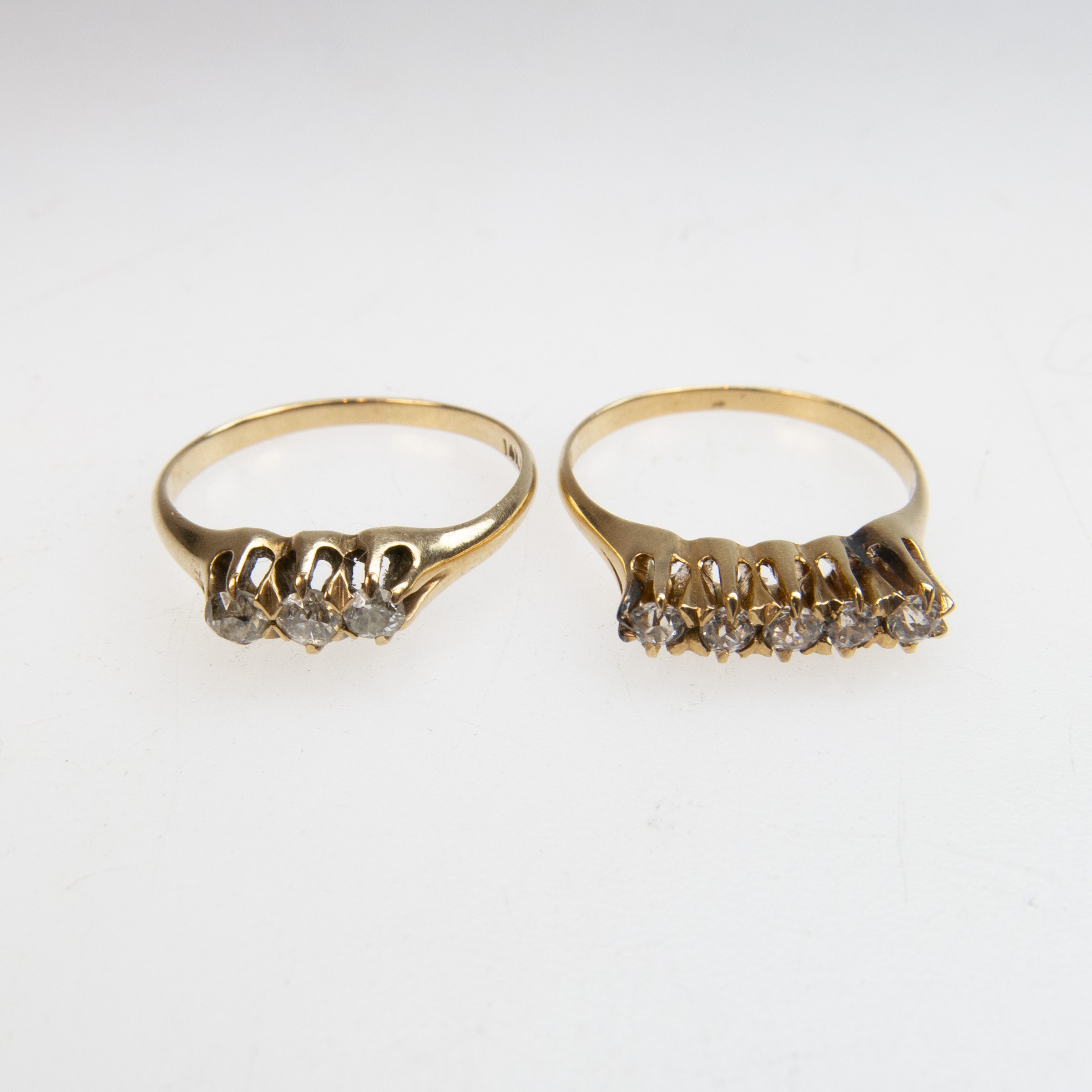1 x 10k and 1 x 14k Yellow Gold Rings