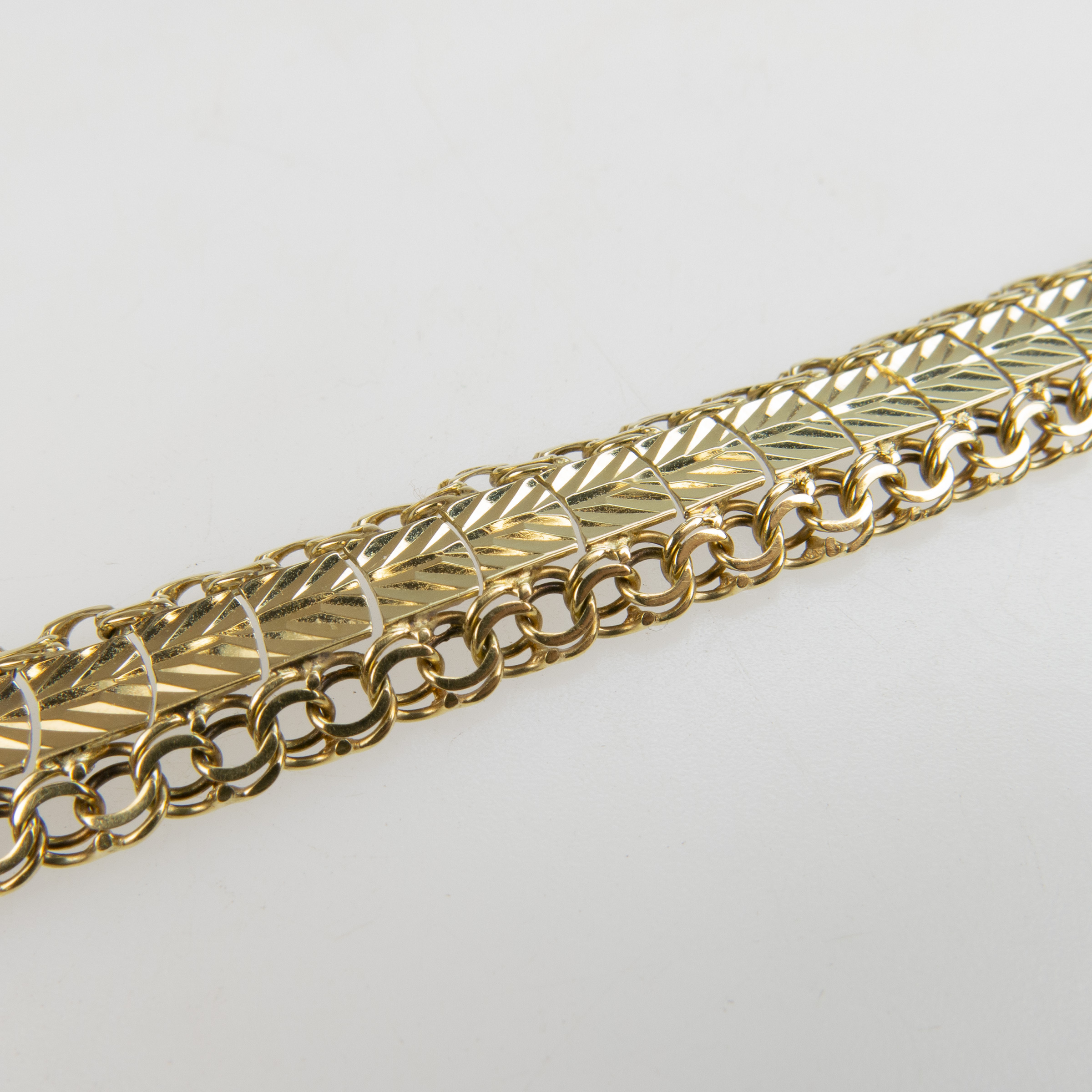 14k Yellow Gold Flat Link Bracelet
