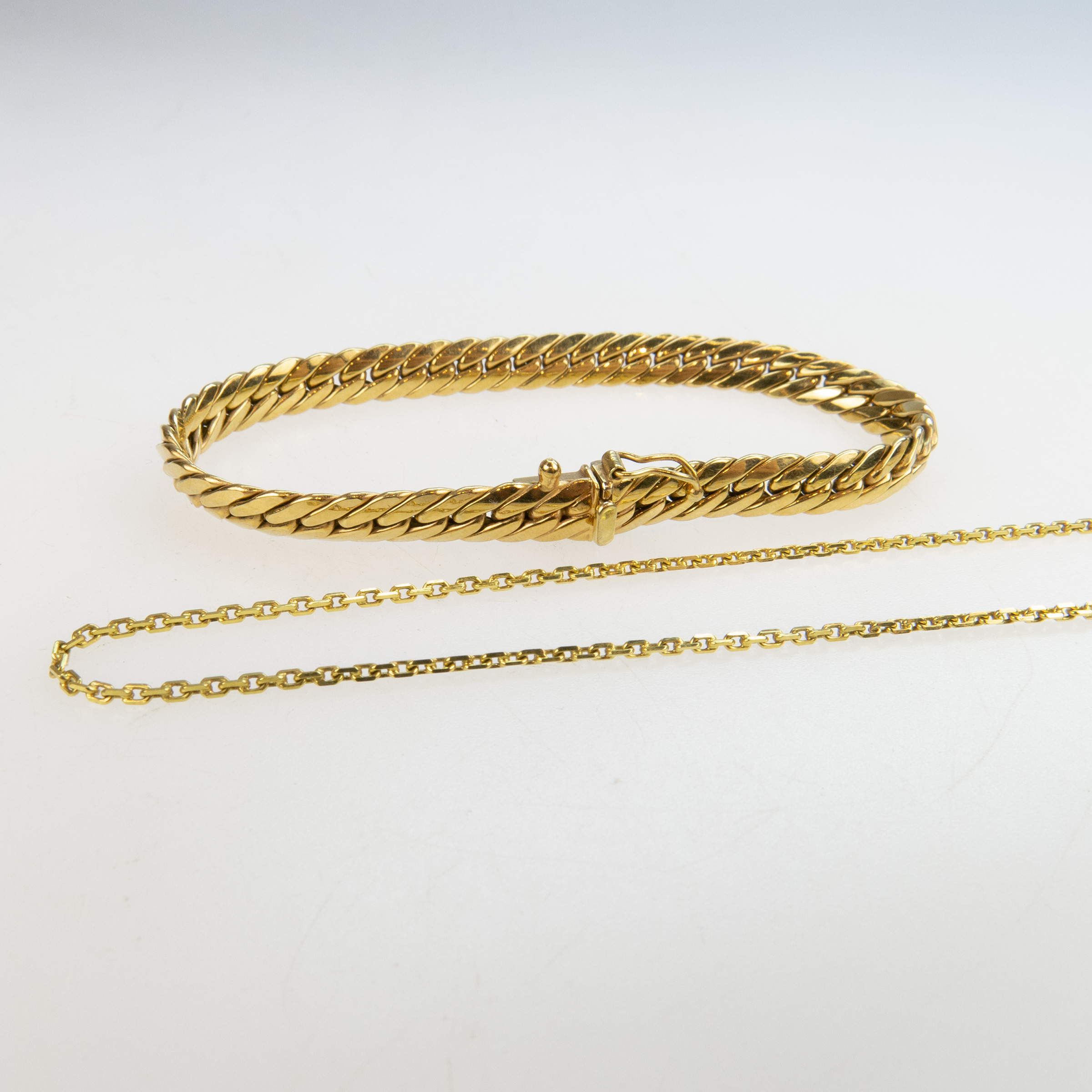 14k Yellow Gold Bracelet and Chain