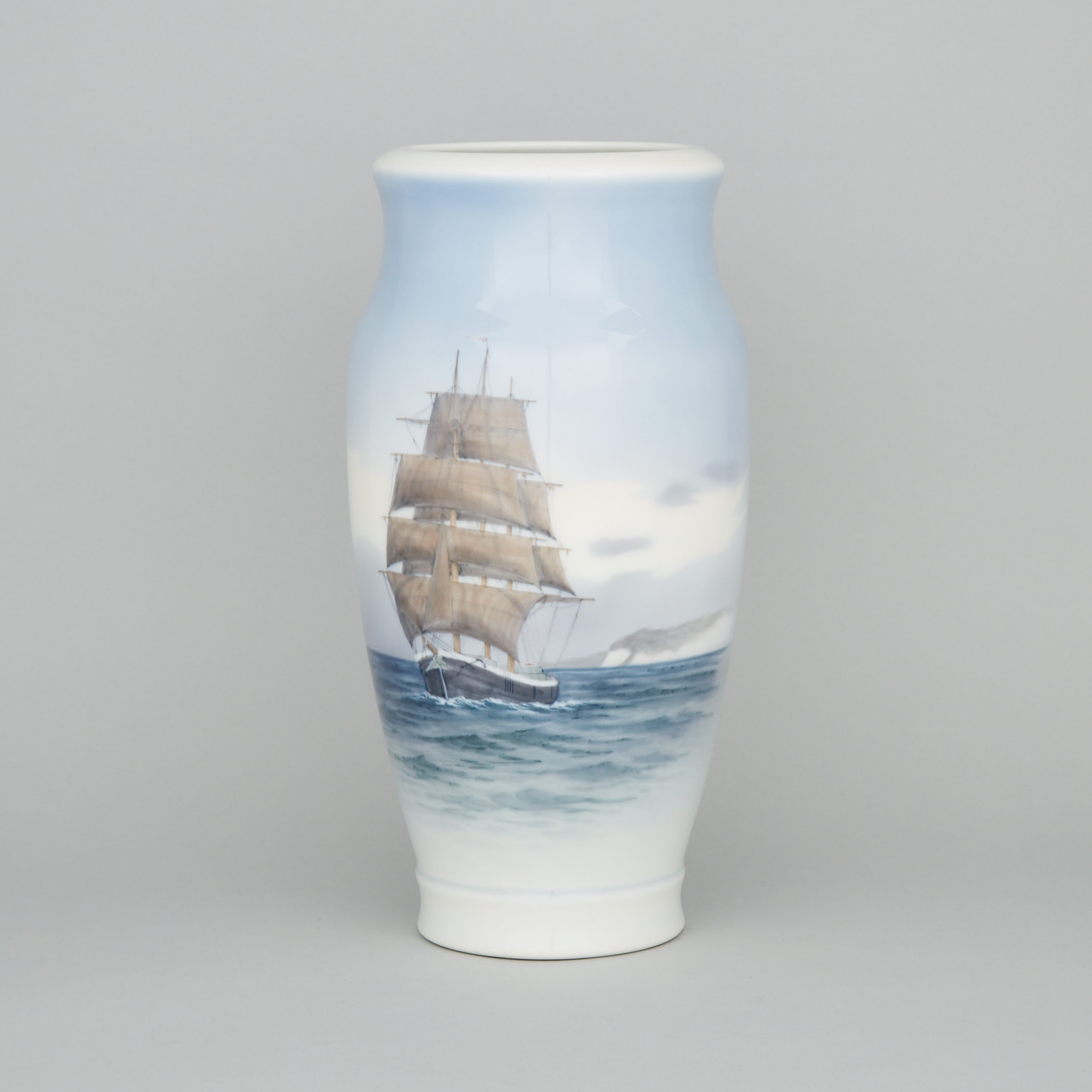 Royal Copenhagen Sailing Ship Large Vase, 20th century