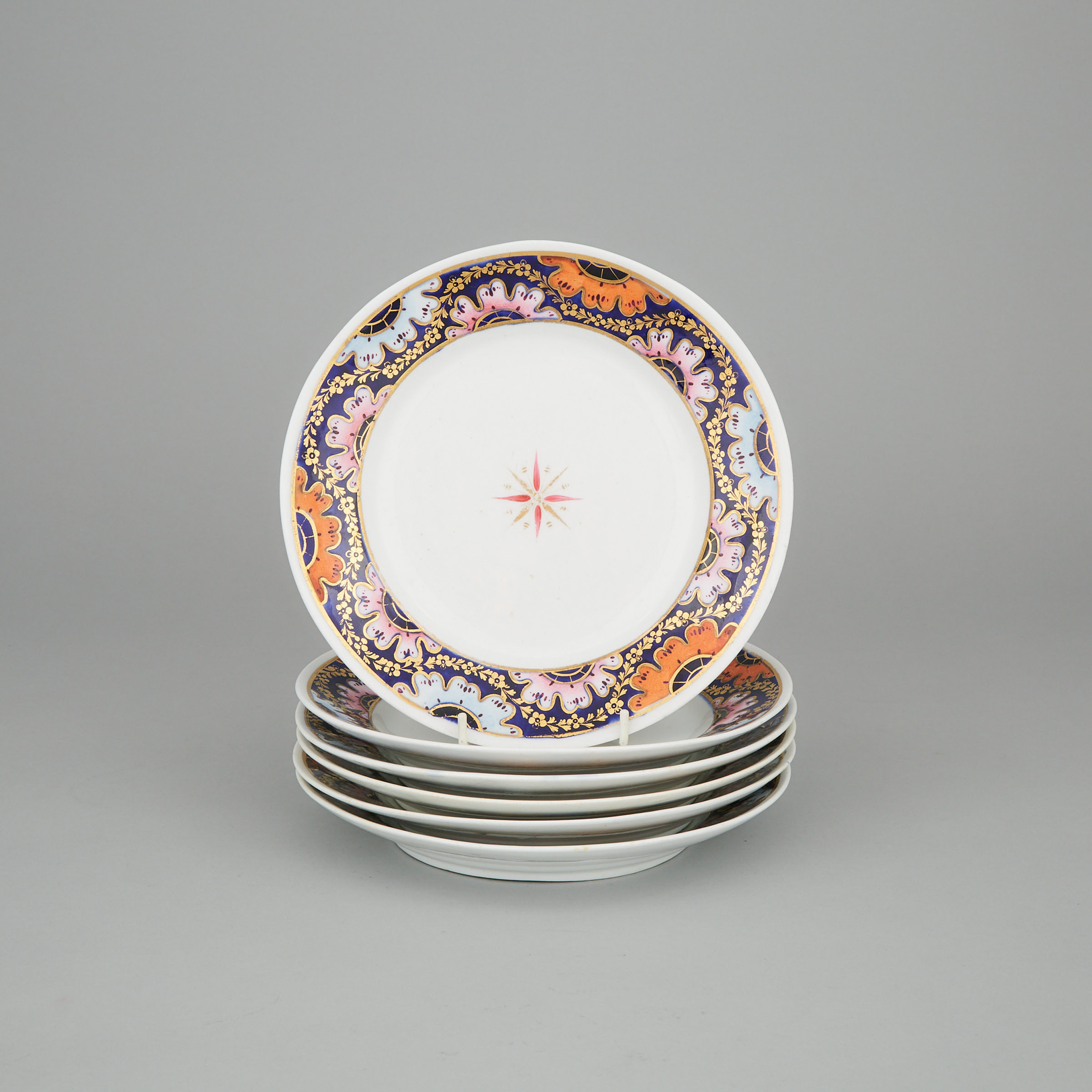 Six Derby Plates, early 19th century