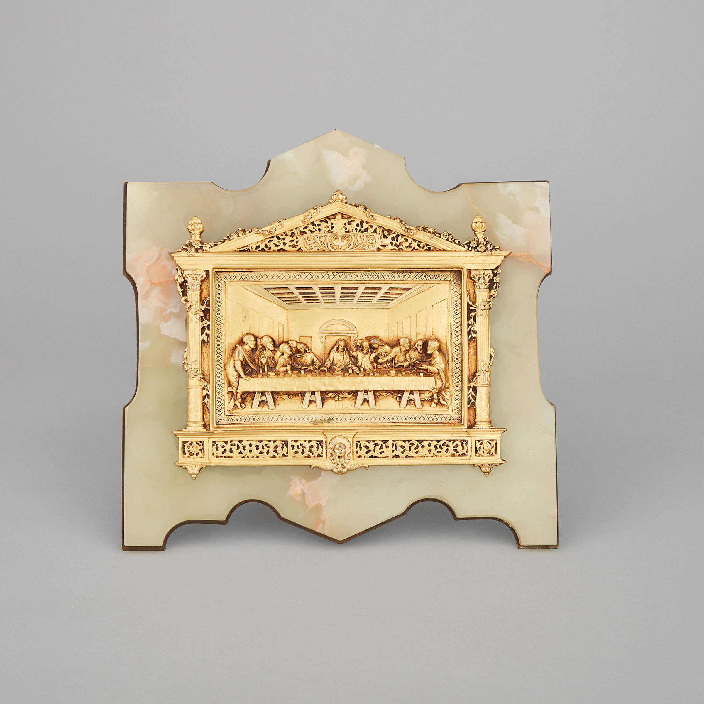 Italian Gilt Bronze Relief of The Last Supper, early-mid 20th century